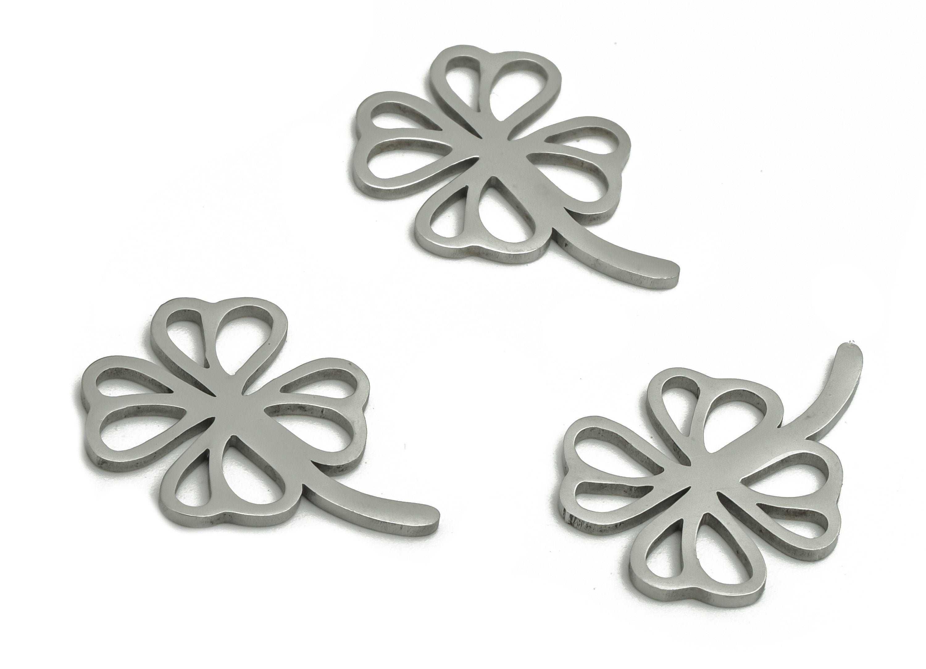 Stainless Steel Flower Earring Charms - Stainless Flower Pendant - Jewelry Making Supplies - 18.52x12.94x0.93mm - SS1272 - DOMEDBAZAAR