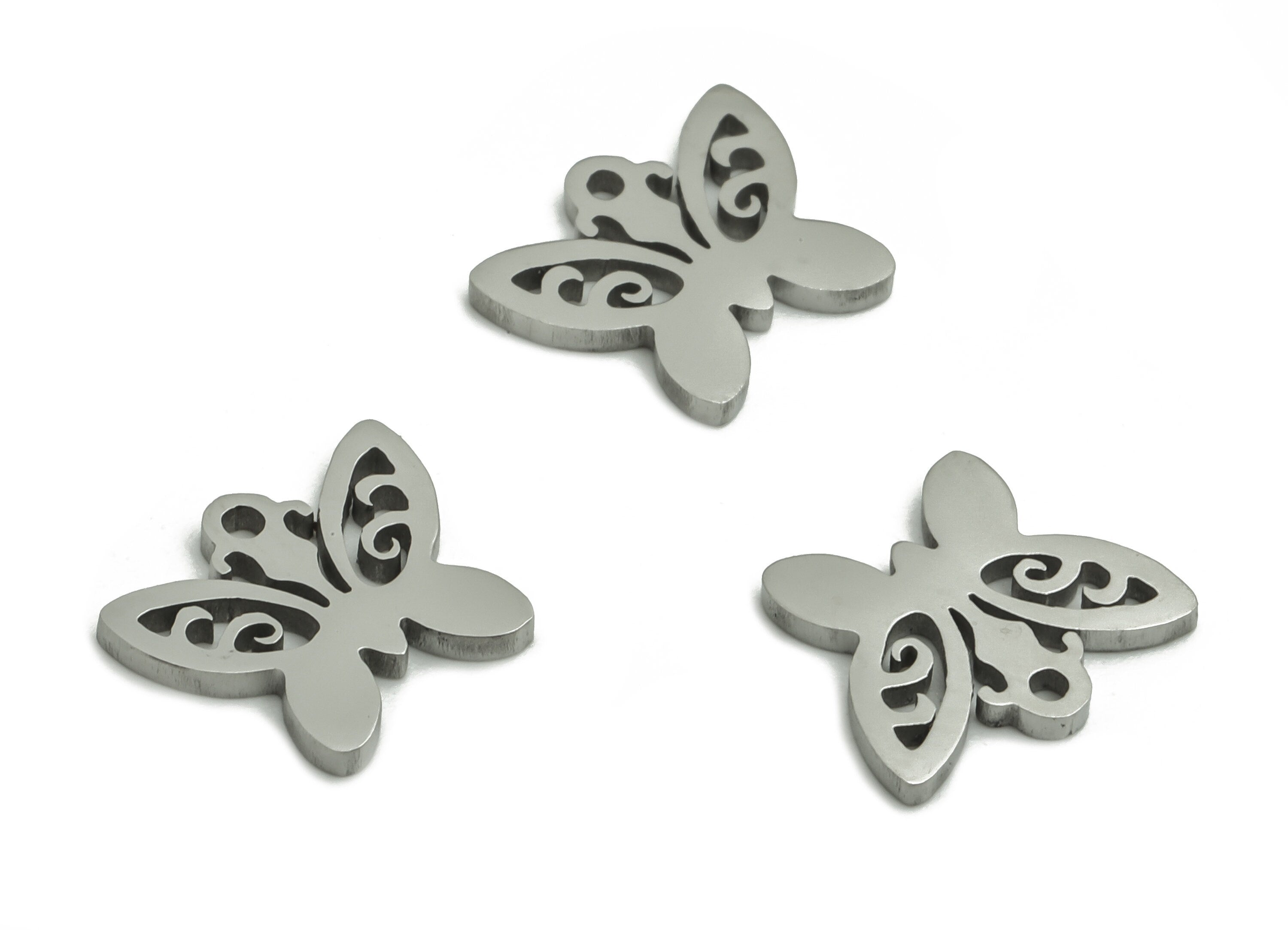 Stainless Steel Butterfly Earring Charms - Stainless Butterfly Pendant - Jewelry Making Supplies - 9.66x8.18x0.94mm - SS1260 - DOMEDBAZAAR