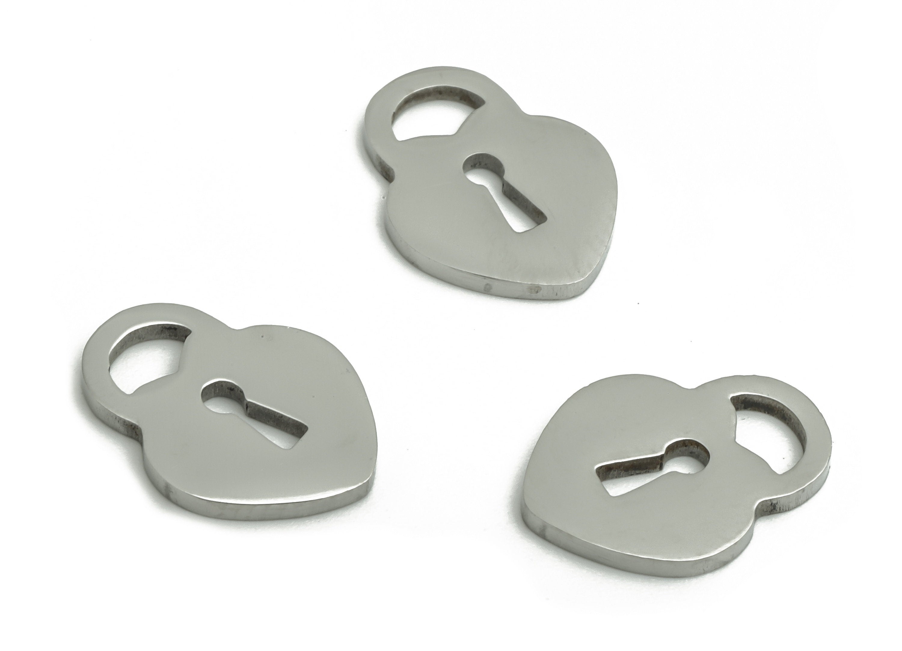 Stainless Steel Lock Earring Charms - Stainless Steel Lock Pendant - Jewelry Making Supplies - 12.02x9.2x0.93mm - SS1302 - DOMEDBAZAAR