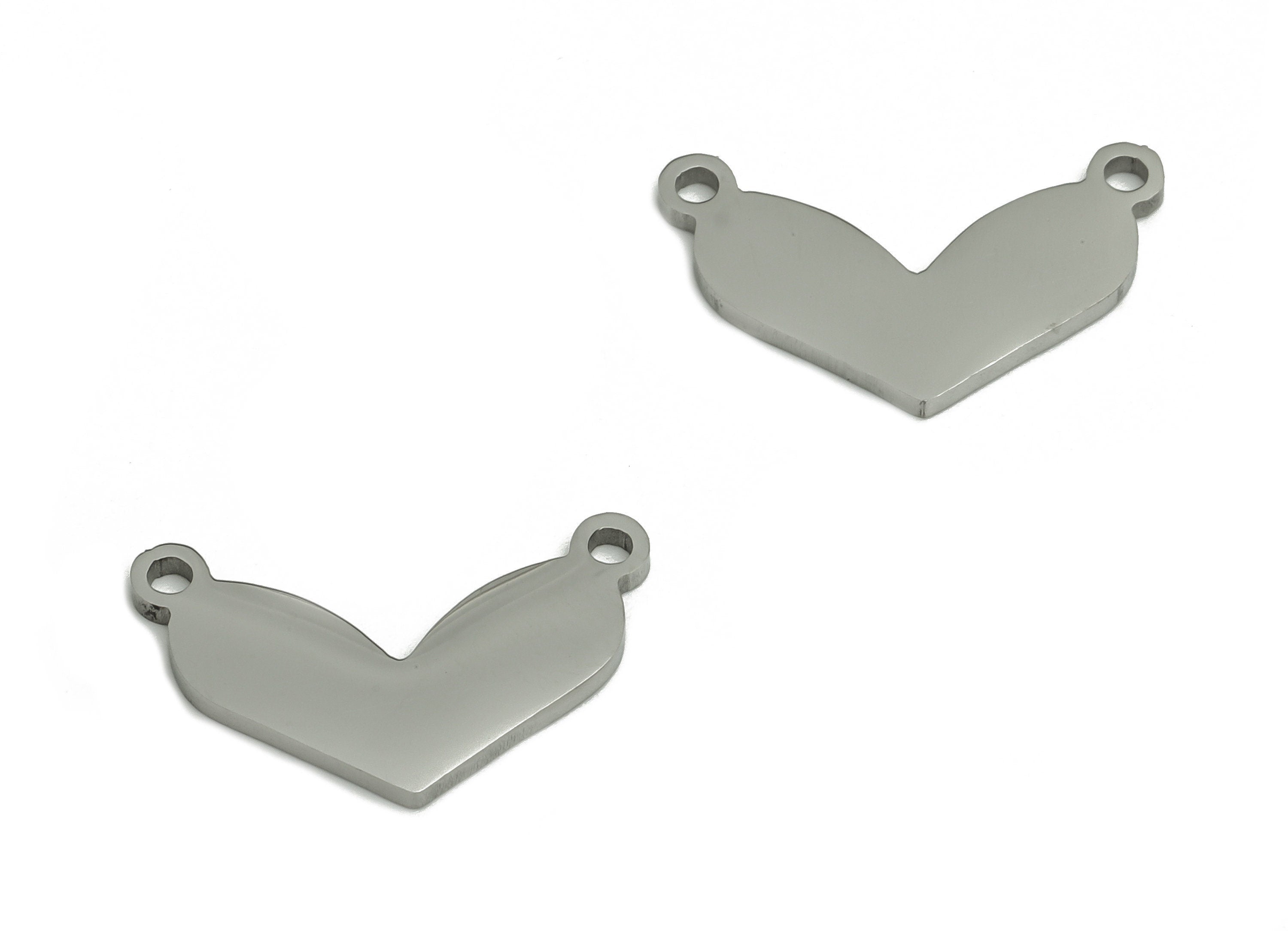 Stainless Steel Heart Earring Connector - Stainless Steel Heart Charms and Pendant - Jewelry Making Supplies - 16.88x10.86x0.96mm - SS1256 - DOMEDBAZAAR