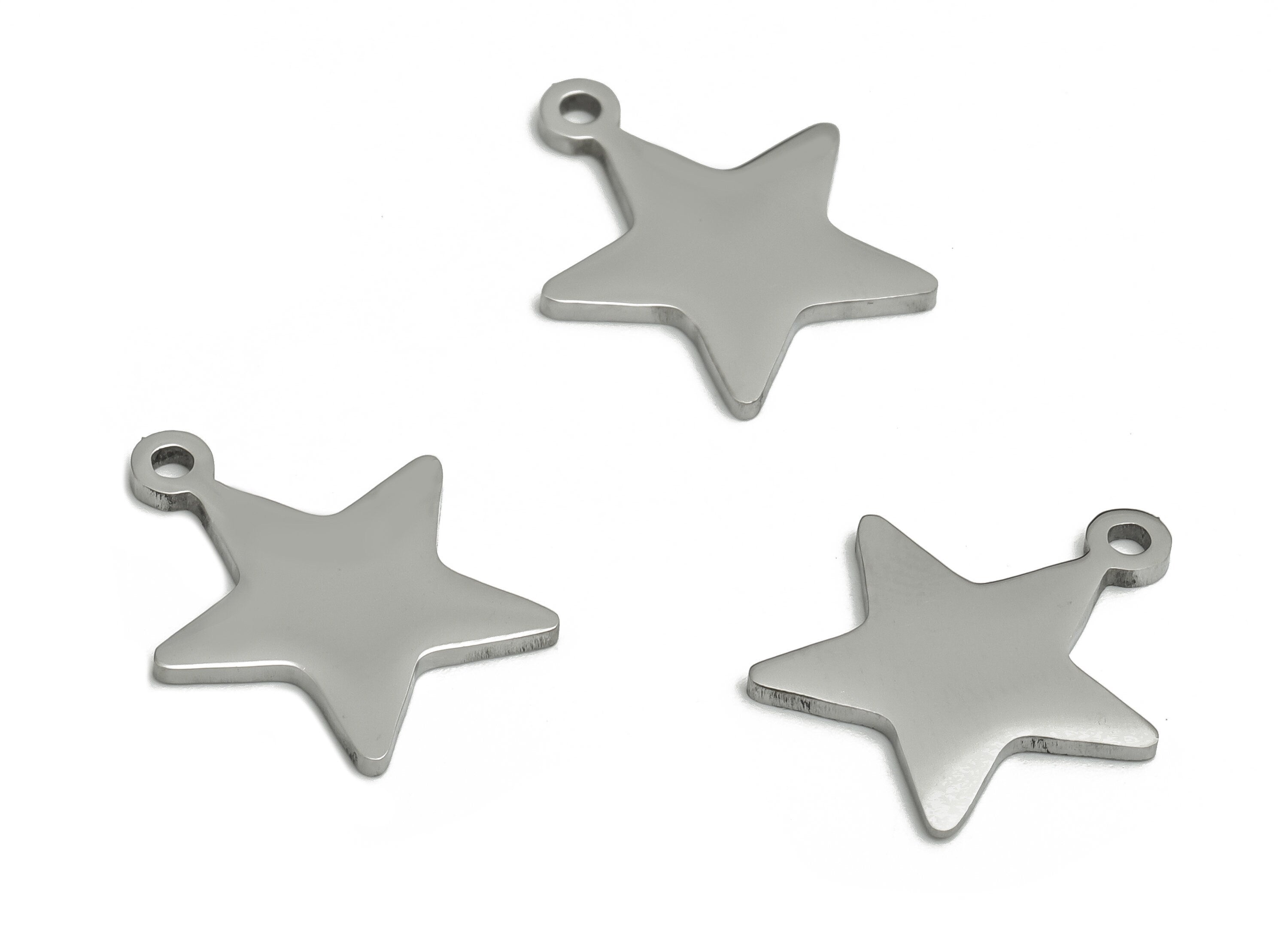 Stainless Steel Star Earring Charms - Stainless Steel Star Pendant - Jewelry Making Supplies - 15.69x13.6x0.95mm - SS1251 - DOMEDBAZAAR