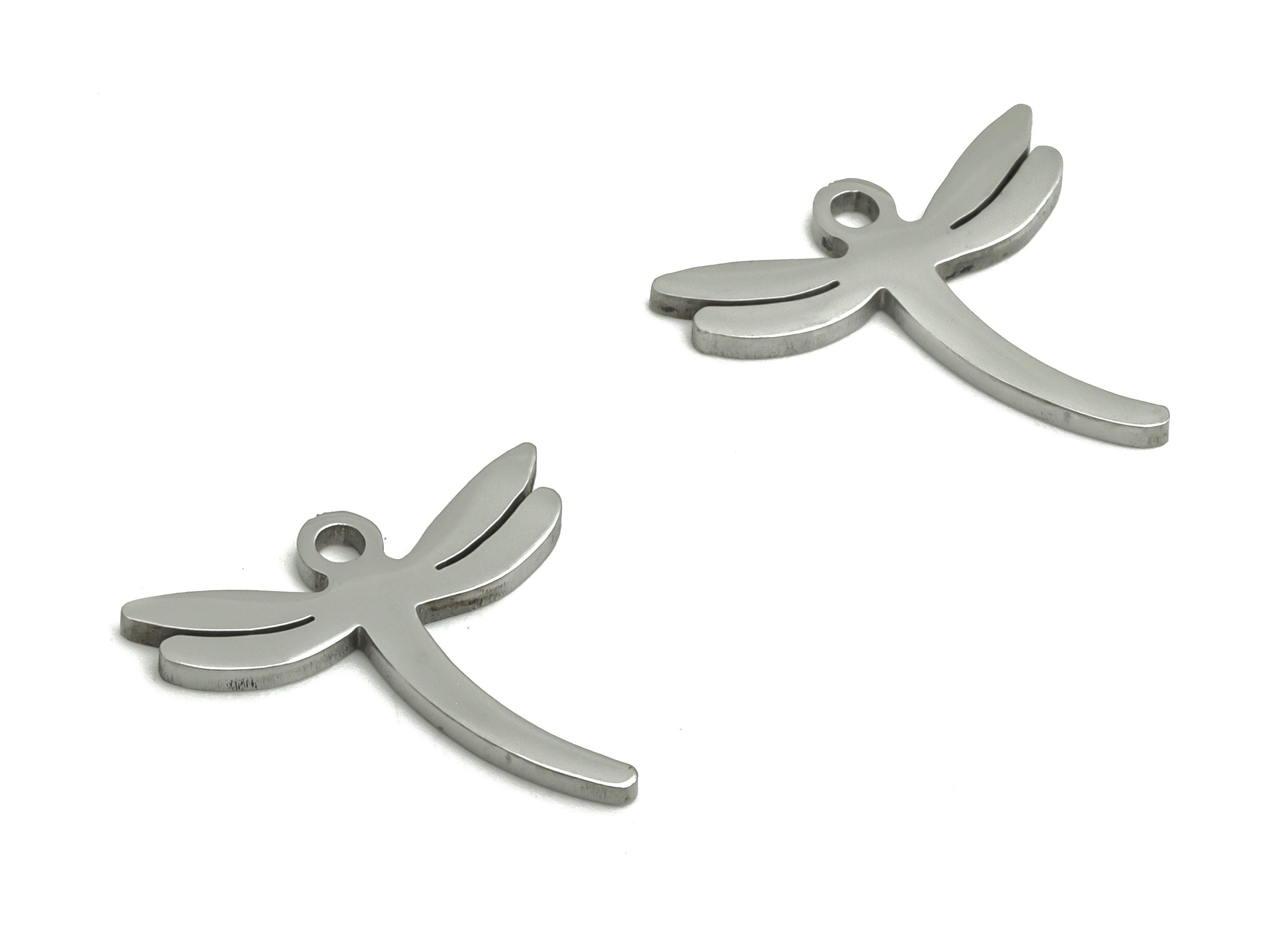 Stainless Steel Dragonfly Earring Charms - Stainless Dragonfly Pendant - Jewelry Making Supplies - 12.85x12.51x0.94mm - SS1244 - DOMEDBAZAAR