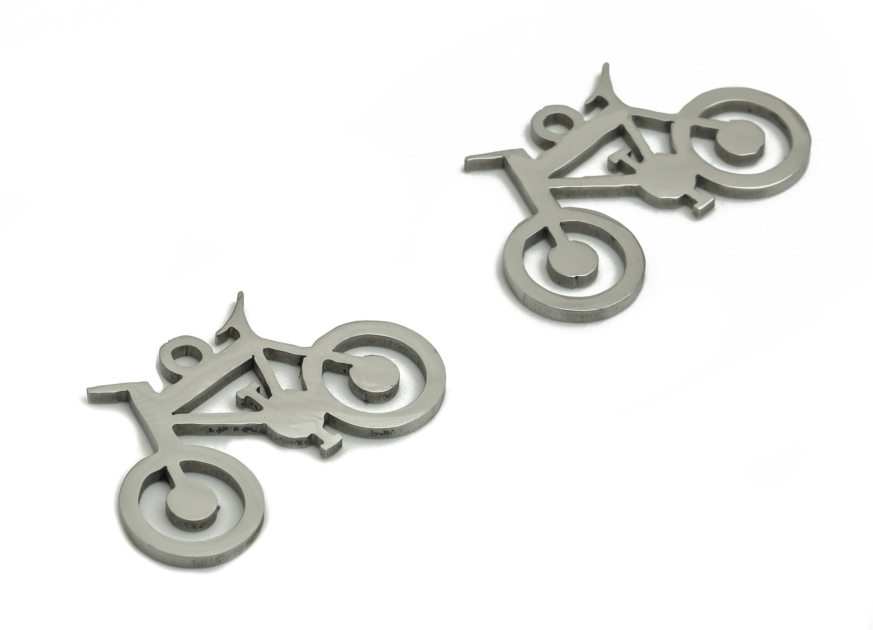 Stainless Steel Bicycle Earring Charms - Stainless Bicycle Pendant - Jewelry Making Supplies - 19.68x12.65x0.9mm - SS1306 - DOMEDBAZAAR