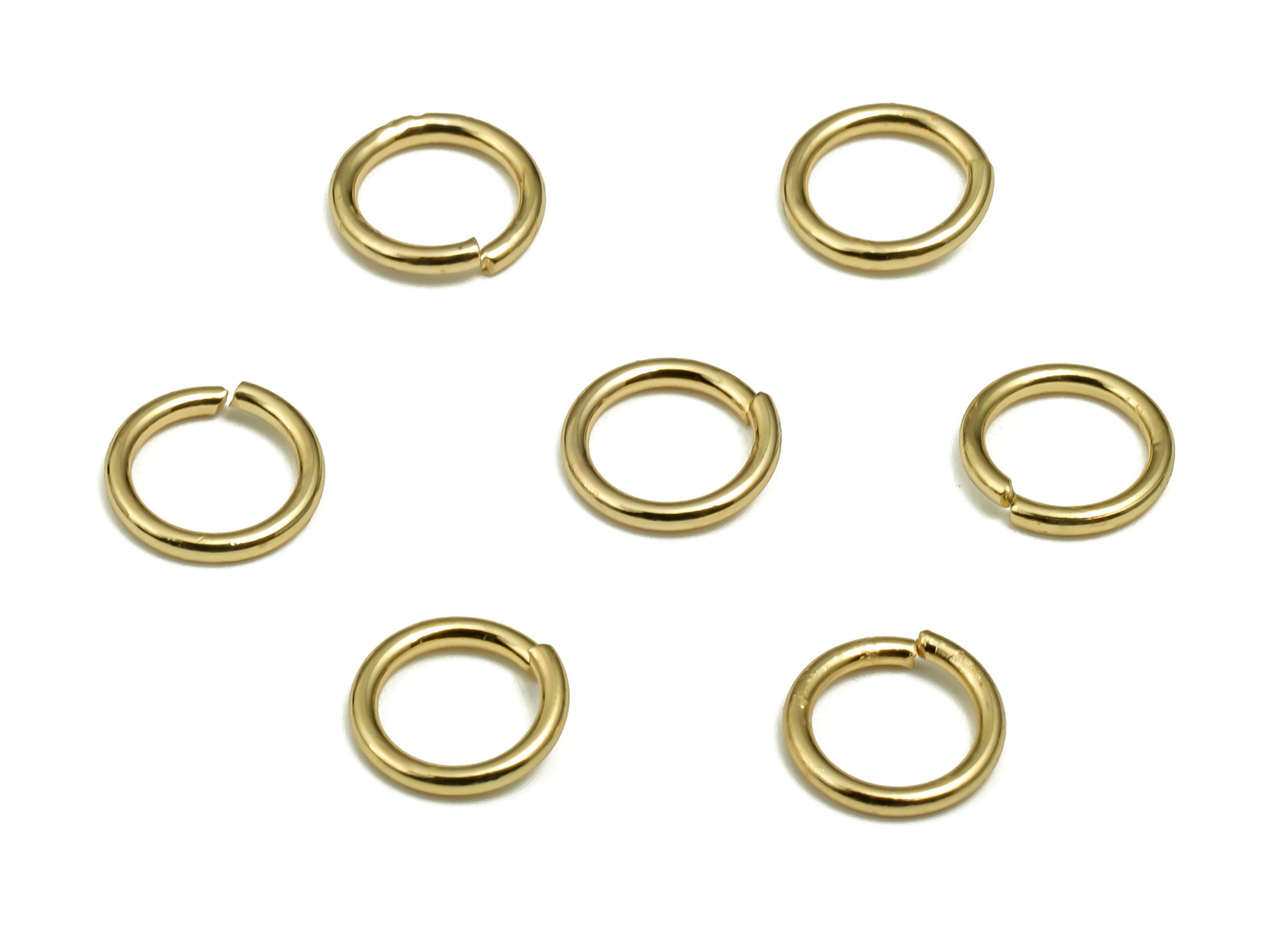 Brass Open Jump Rings - 6x0.8mm - Gold Open Jump Rings - 18K Real Gold Plated Brass - Jewelry Making Supplies - 6x6x0.8mm - RGP4138-6*0.8 - DOMEDBAZAAR