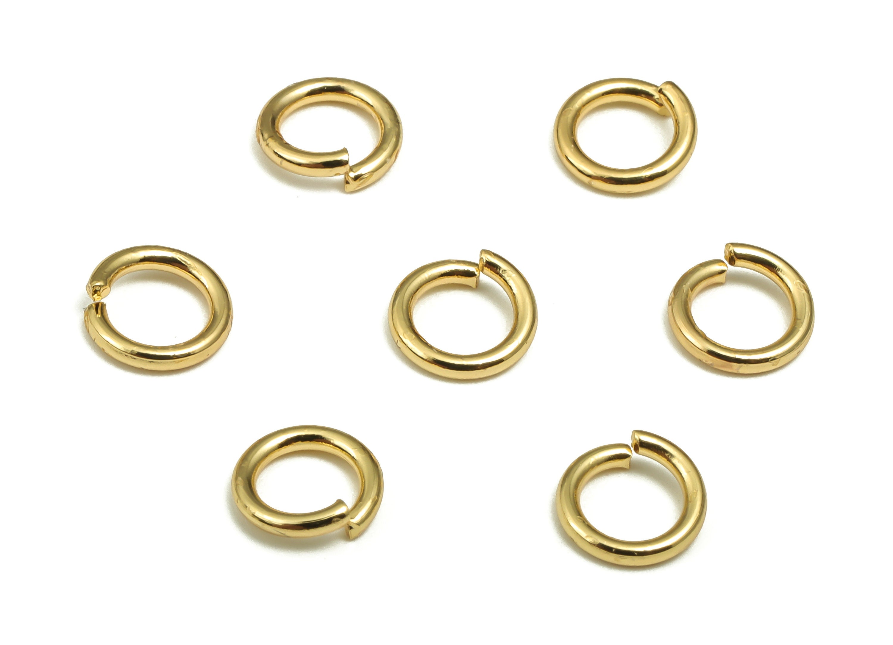 Brass Open Jump Rings - 6x1mm - Gold Open Jump Rings - 18K Real Gold Plated Brass - Jewelry Making Supplies - 6x6x1mm - RGP4138-6*1 - DOMEDBAZAAR