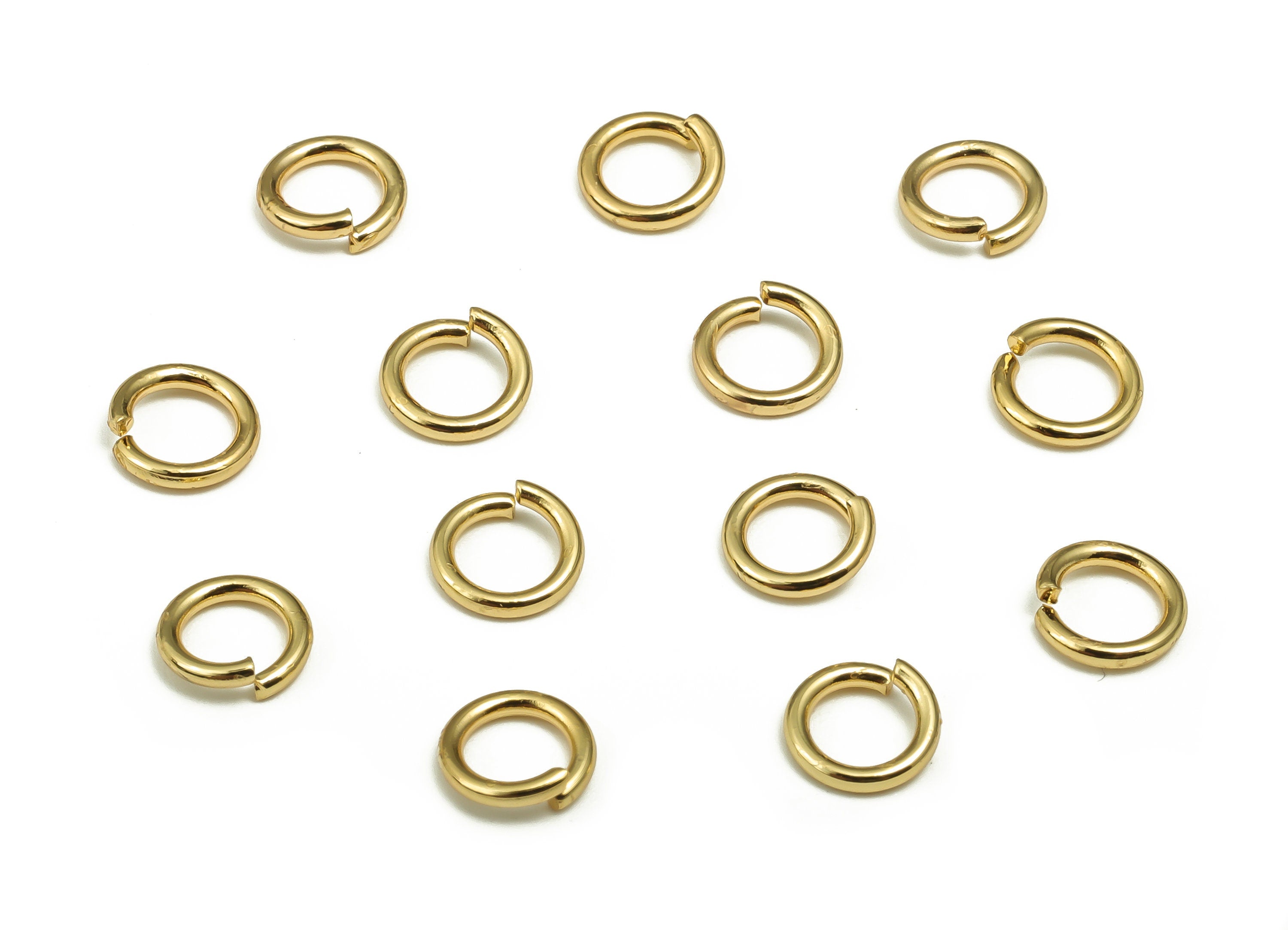 Brass Open Jump Rings - 6x1mm - Gold Open Jump Rings - 18K Real Gold Plated Brass - Jewelry Making Supplies - 6x6x1mm - RGP4138-6*1 - DOMEDBAZAAR