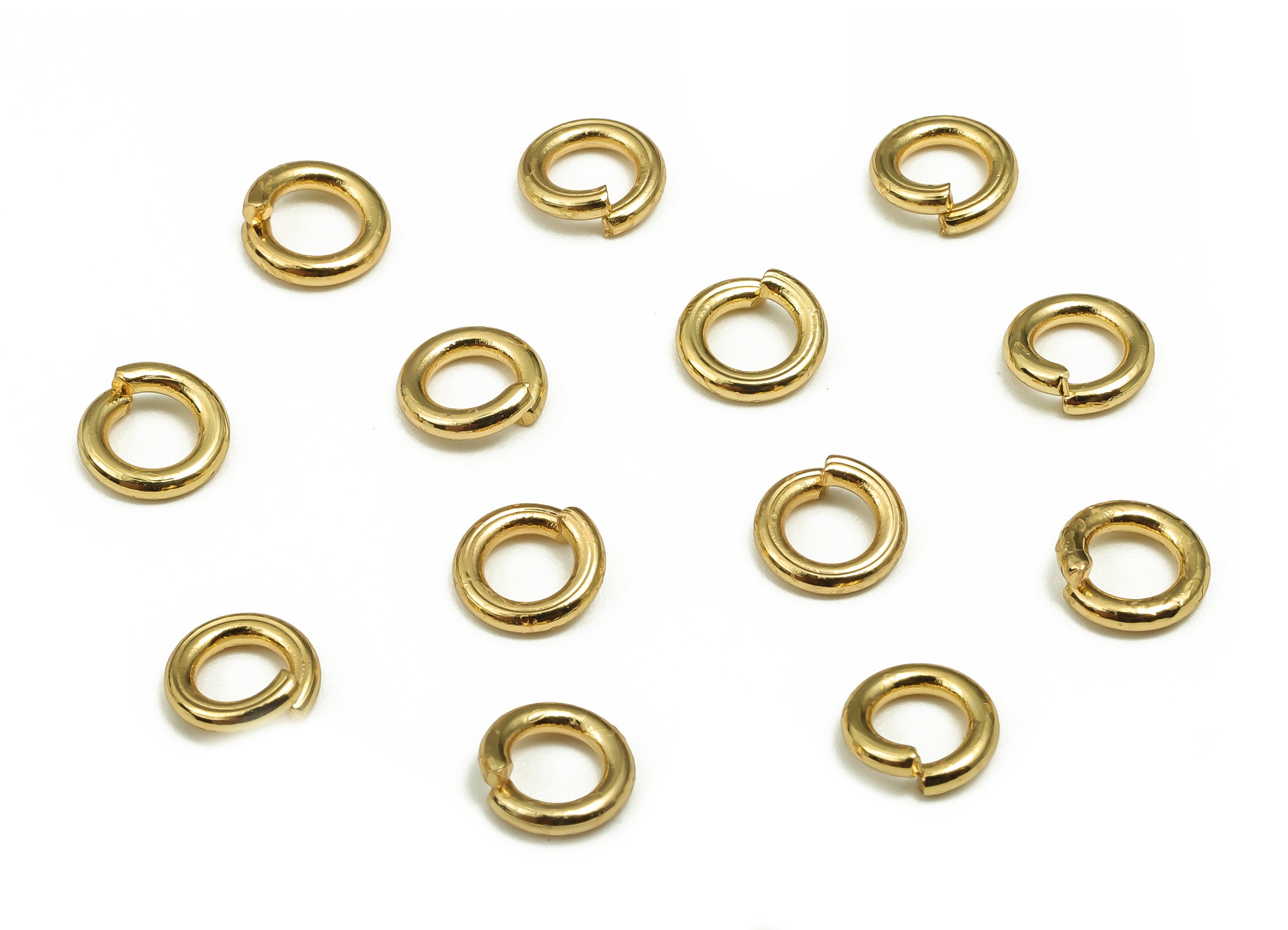 Brass Open Jump Rings - 6x1.2mm - Gold Open Jump Rings - 18K Real Gold Plated Brass - Jewelry Making Supplies - 6x6x1.2mm - RGP4138-6*1.2 - DOMEDBAZAAR