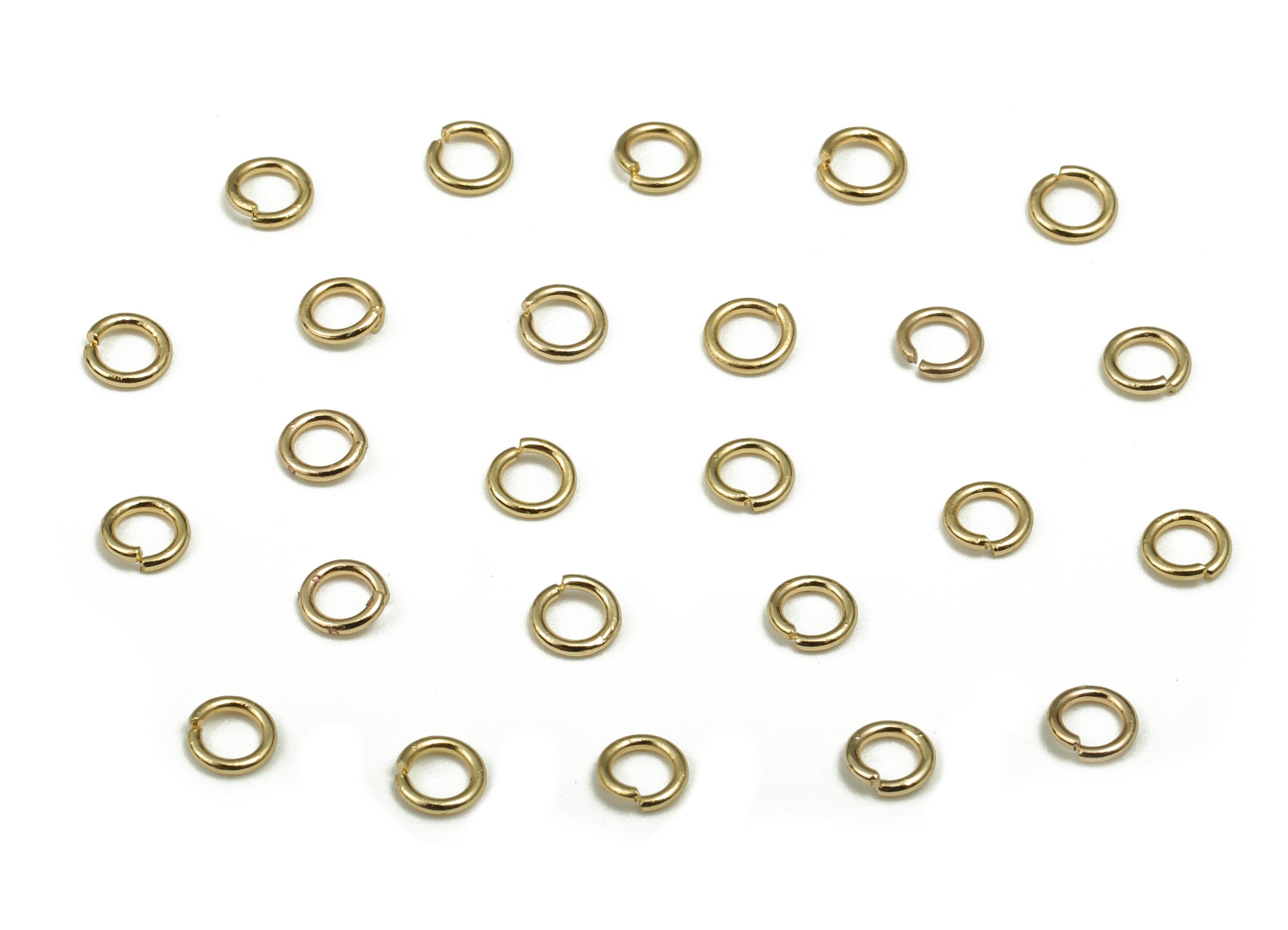 Brass Open Jump Rings - 3x0.6mm - Gold Open Jump Rings - 18K Real Gold Plated Brass - Jewelry Making Supplies - 3x3x0.6mm - RGP4138-3*0.6 - DOMEDBAZAAR