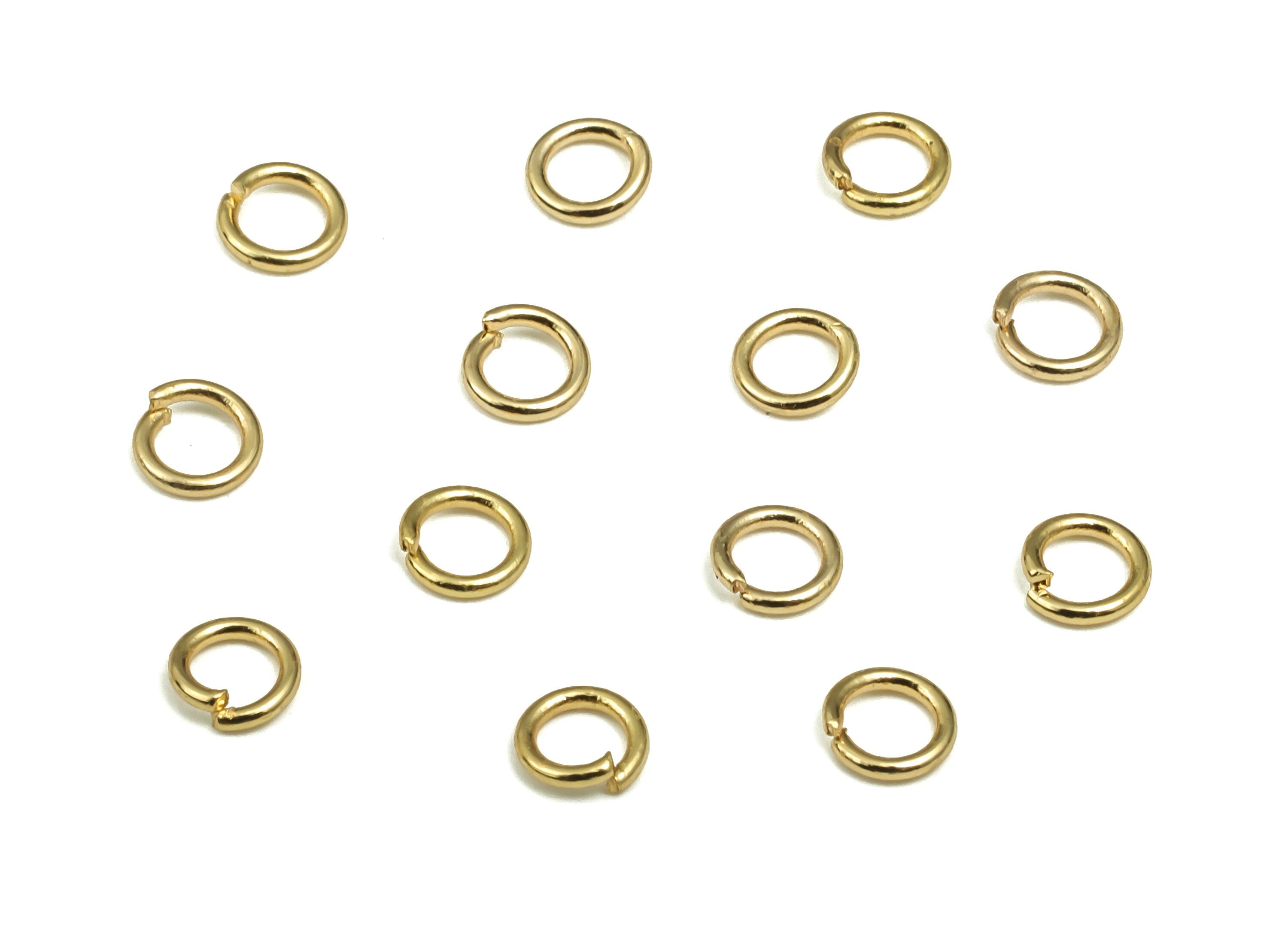 Brass Open Jump Rings - 3.5x0.6mm - Gold Open Jump Rings - 18K Real Gold Plated Brass - Jewelry Supplies - 3.5x3.5x0.6mm - RGP4138-3.5*0.6 - DOMEDBAZAAR
