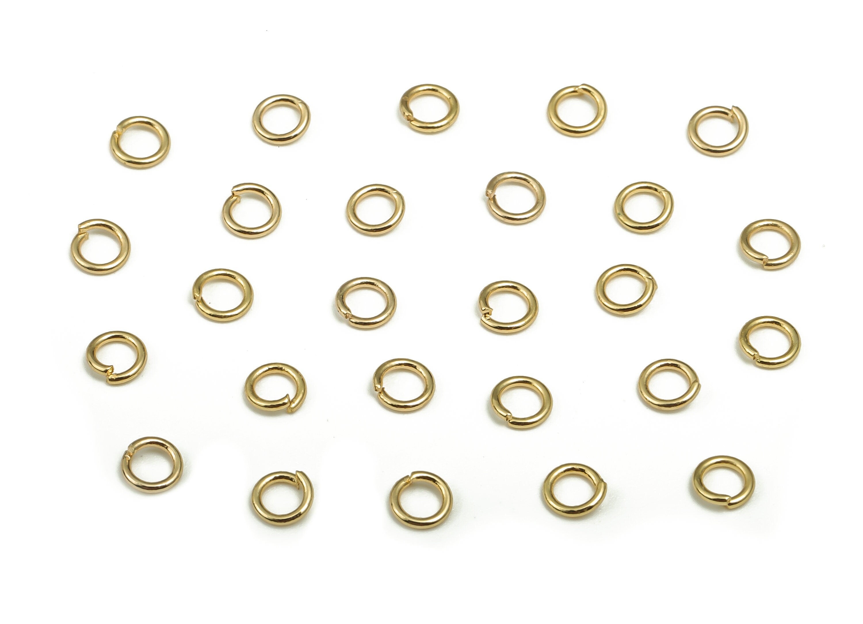 Brass Open Jump Rings - 3.5x0.6mm - Gold Open Jump Rings - 18K Real Gold Plated Brass - Jewelry Supplies - 3.5x3.5x0.6mm - RGP4138-3.5*0.6 - DOMEDBAZAAR