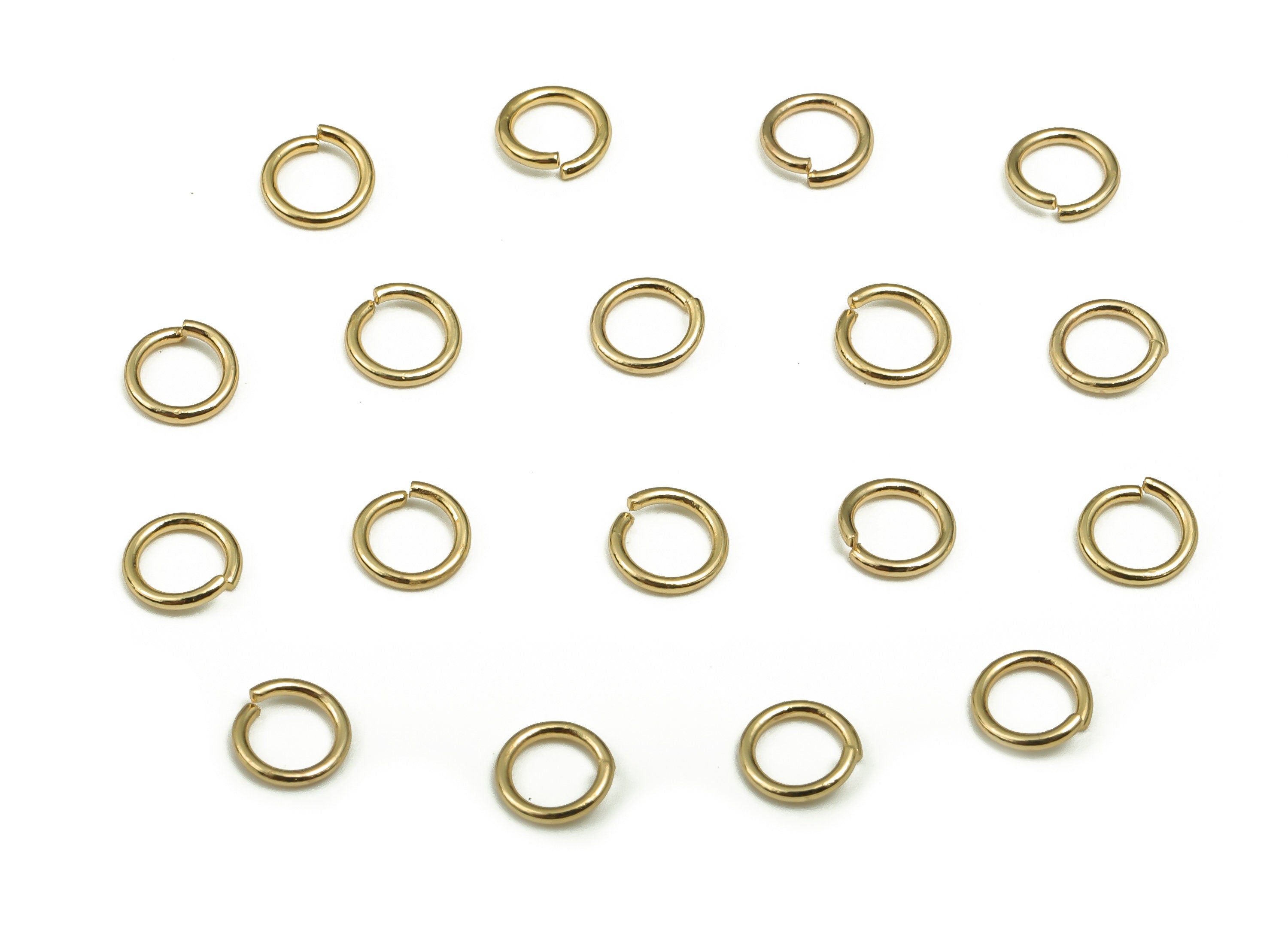 Brass Open Jump Rings - 5x0.8mm - Gold Open Jump Rings - 18K Real Gold Plated Brass - Jewelry Making Supplies - 5x5x0.8mm - RGP4138-5*0.8 - DOMEDBAZAAR