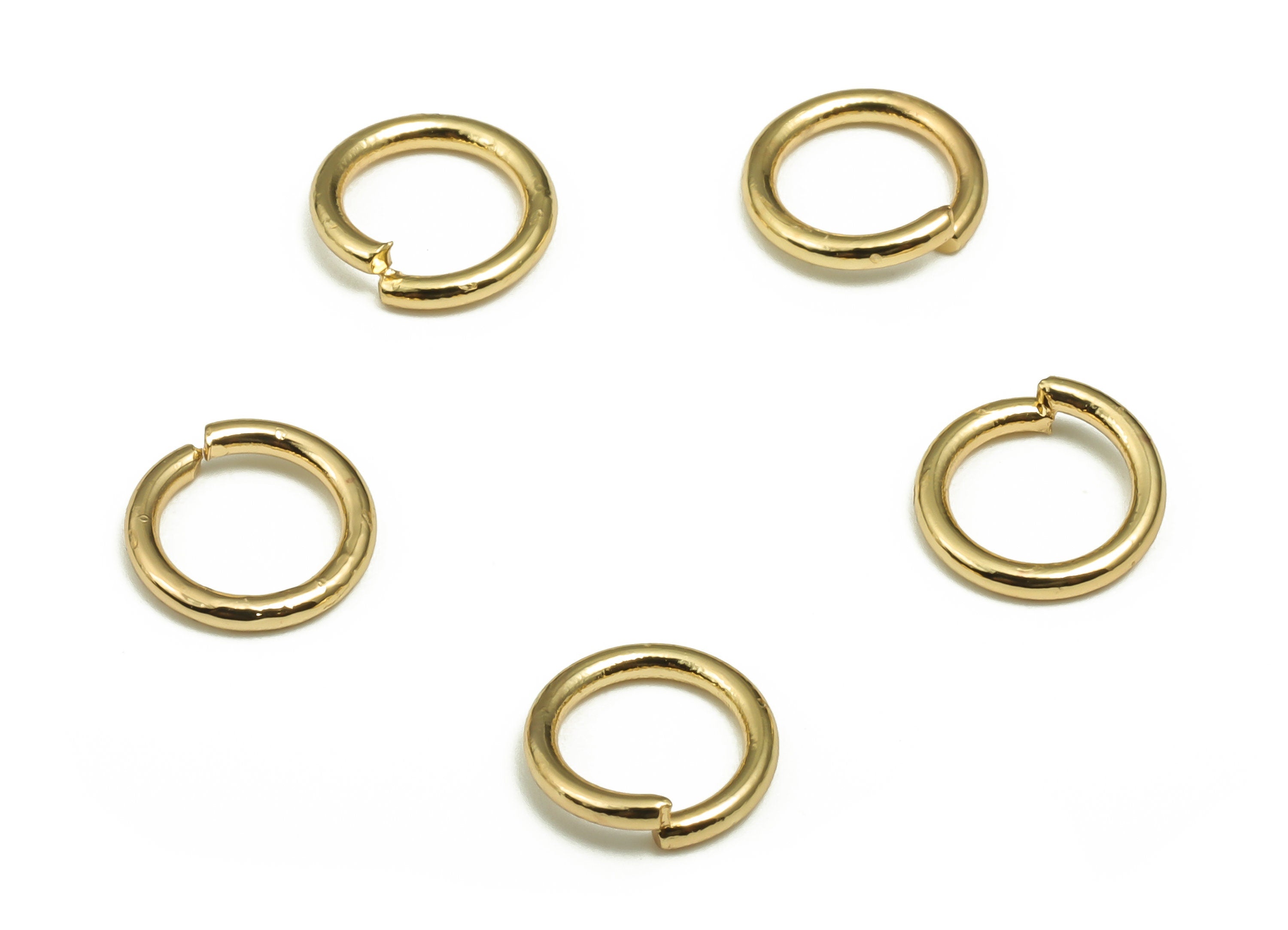 Brass Open Jump Rings - 7x1mm - Gold Open Jump Rings - 18K Real Gold Plated Brass - Jewelry Making Supplies - 7x7x1mm - RGP4138-7*1 - DOMEDBAZAAR