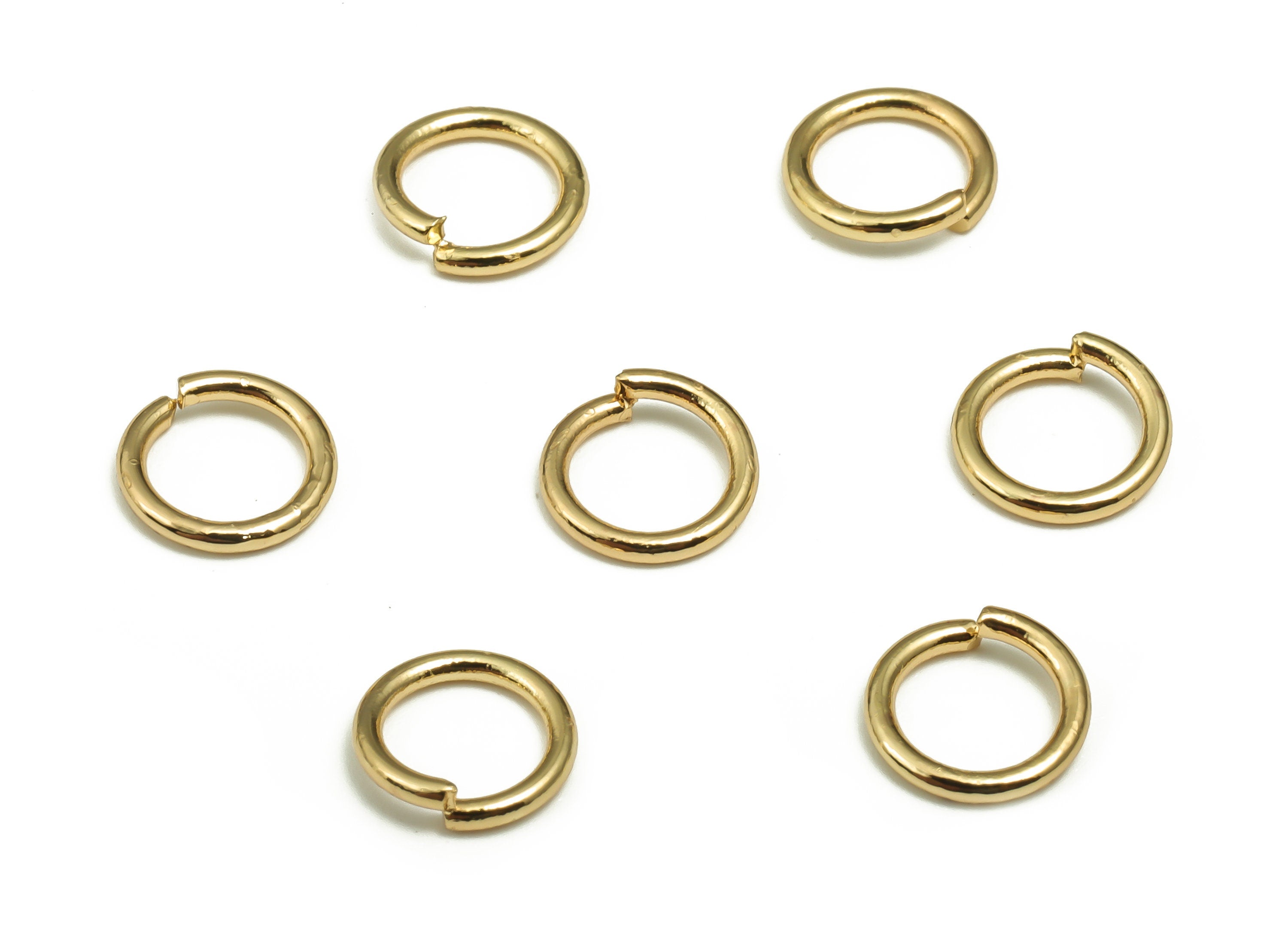Brass Open Jump Rings - 7x1mm - Gold Open Jump Rings - 18K Real Gold Plated Brass - Jewelry Making Supplies - 7x7x1mm - RGP4138-7*1 - DOMEDBAZAAR
