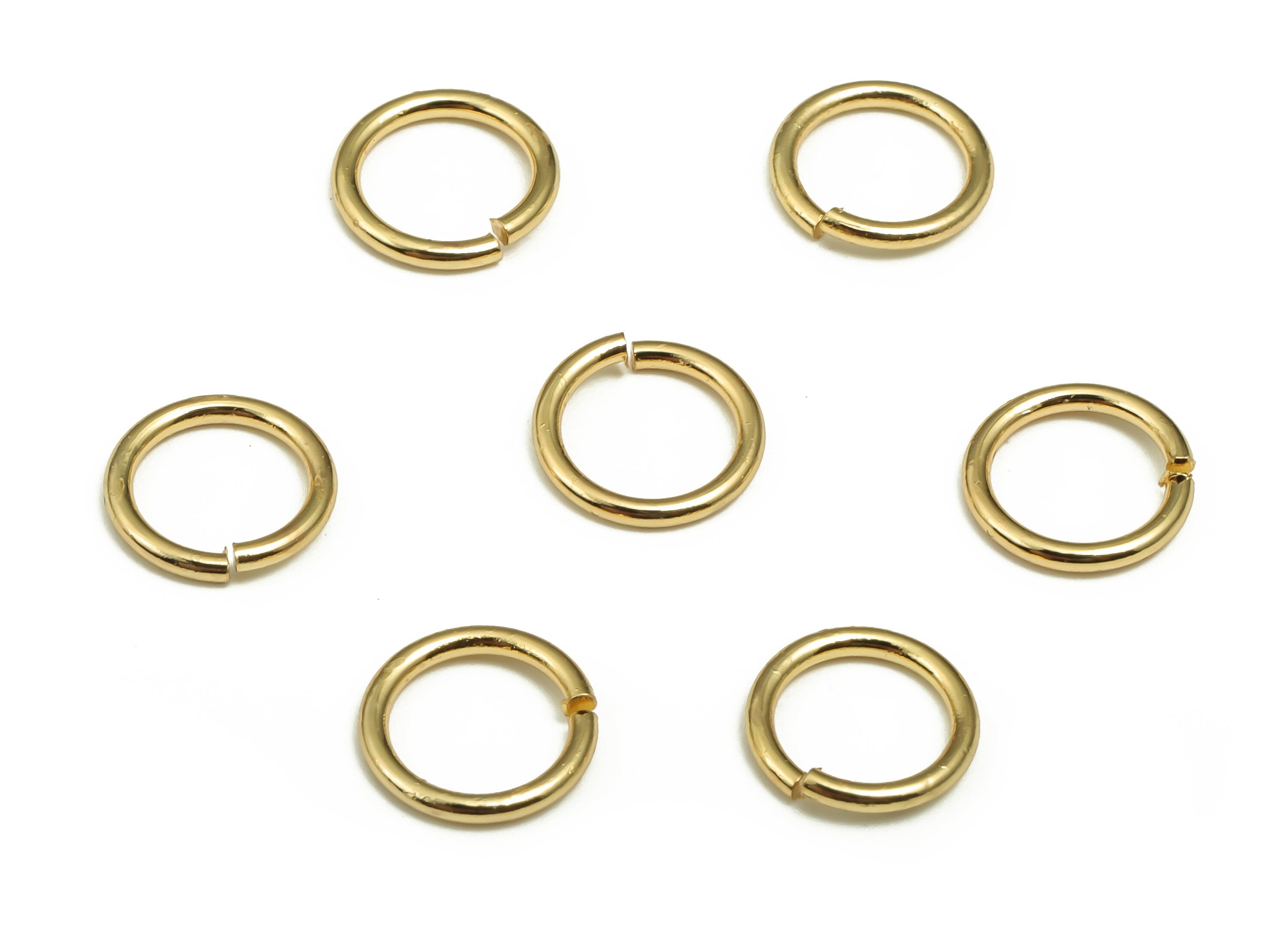 Brass Open Jump Rings - 8x1mm - Gold Open Jump Rings - 18K Real Gold Plated Brass - Jewelry Making Supplies - 8x8x1mm - RGP4138-8*1 - DOMEDBAZAAR