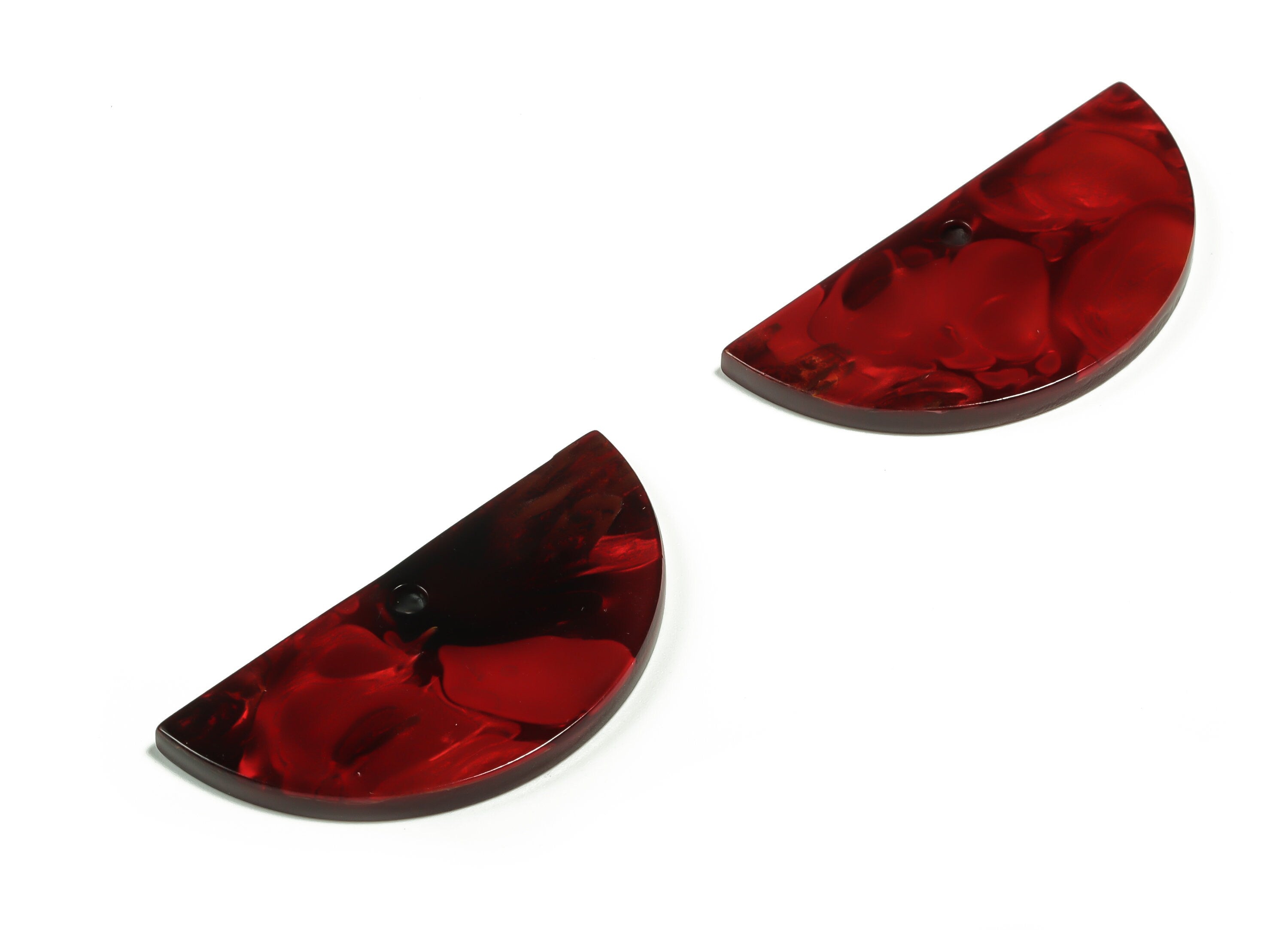 Acrylic Semicircle Earring Charms - Acrylic Half Moon Pendant - Jewelry Making Supplies - Color Code: A708 - 36.7x18.1x2.47mm - AC2342-A708 - DOMEDBAZAAR