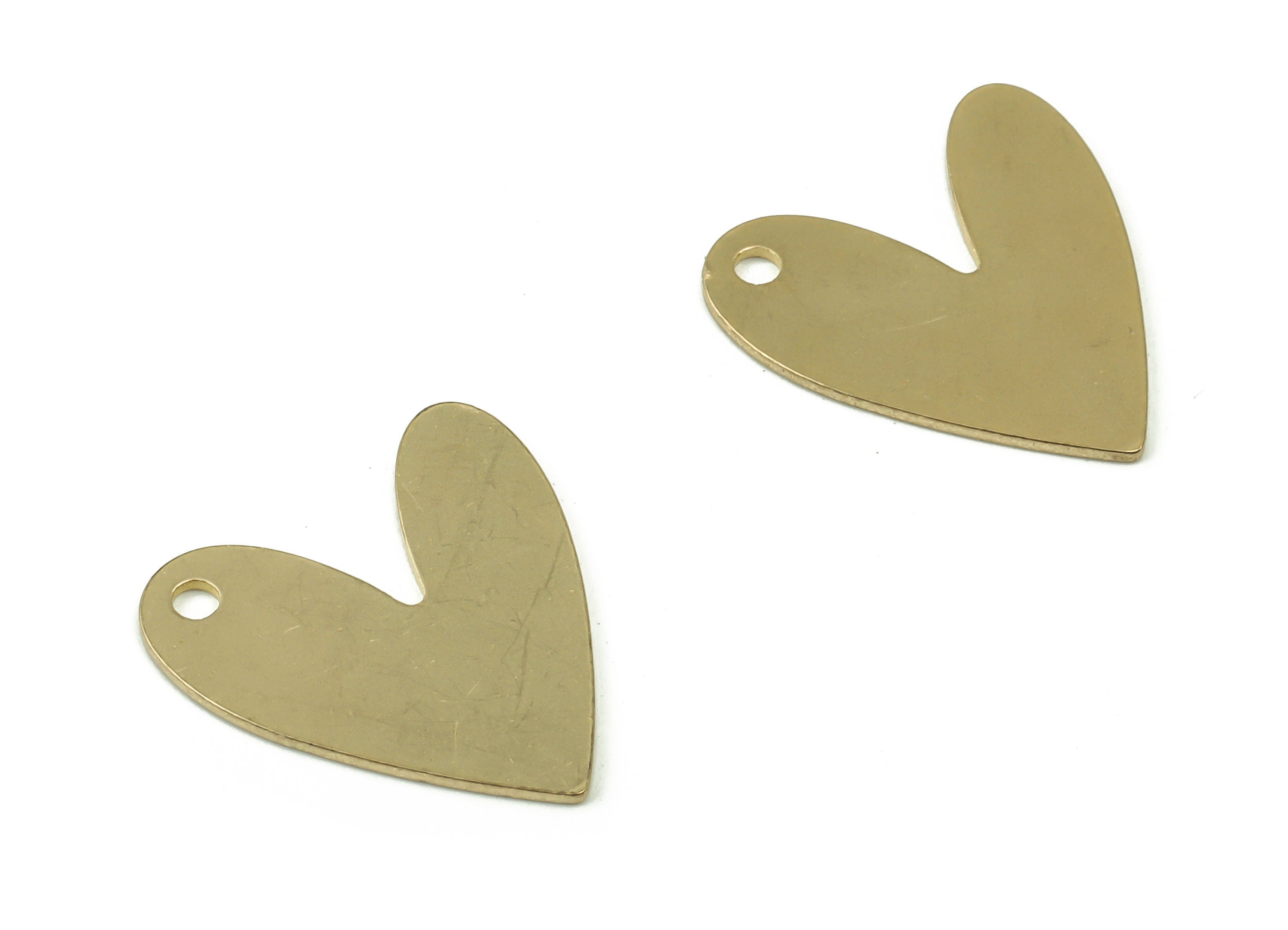 Personalized stamping blank - Heart Brass Charms - Raw Brass Heart Earring Charms - Geometry Pendant - 20.25x19.52x0.74mm - PPA0138A - DOMEDBAZAAR