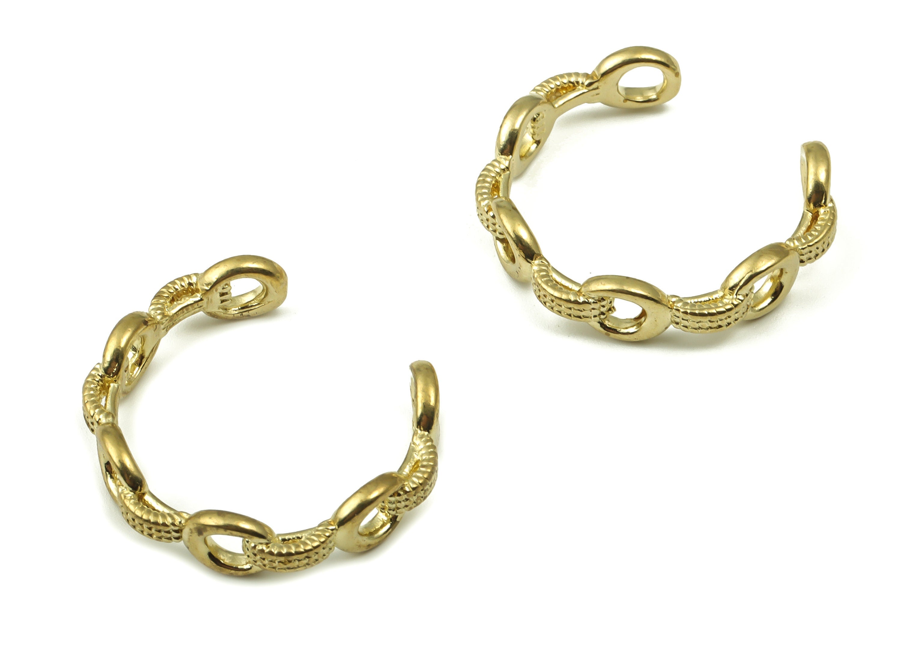 Raw Brass Ear Cuff - Brass Cuff Earrings - Cartilage Ear Cuff - No Piercing Ear Cuff - Jewelry Making Supplies -25.14x24.42x1.94mm- PP4867 - DOMEDBAZAAR