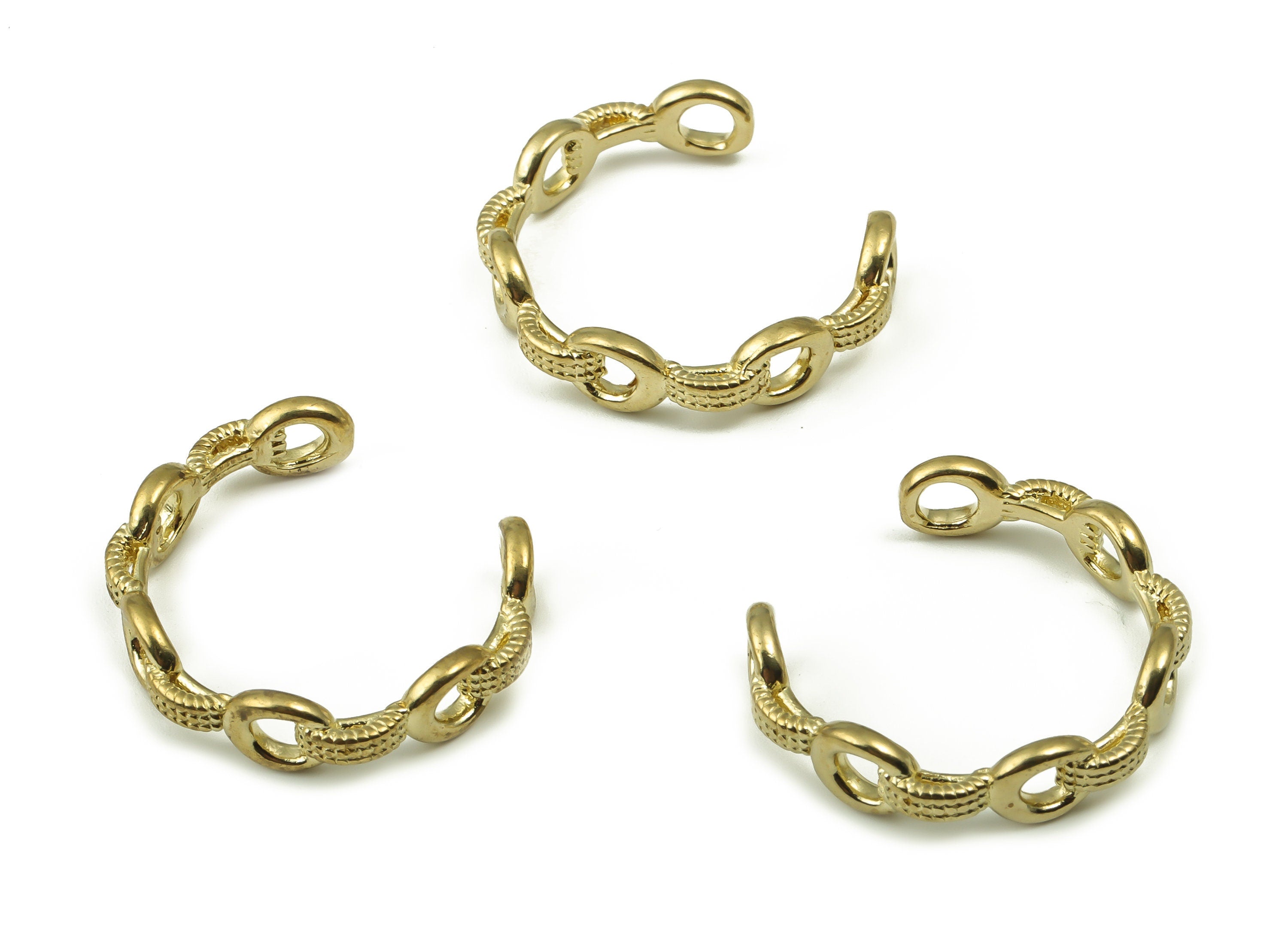Raw Brass Ear Cuff - Brass Cuff Earrings - Cartilage Ear Cuff - No Piercing Ear Cuff - Jewelry Making Supplies -25.14x24.42x1.94mm- PP4867 - DOMEDBAZAAR