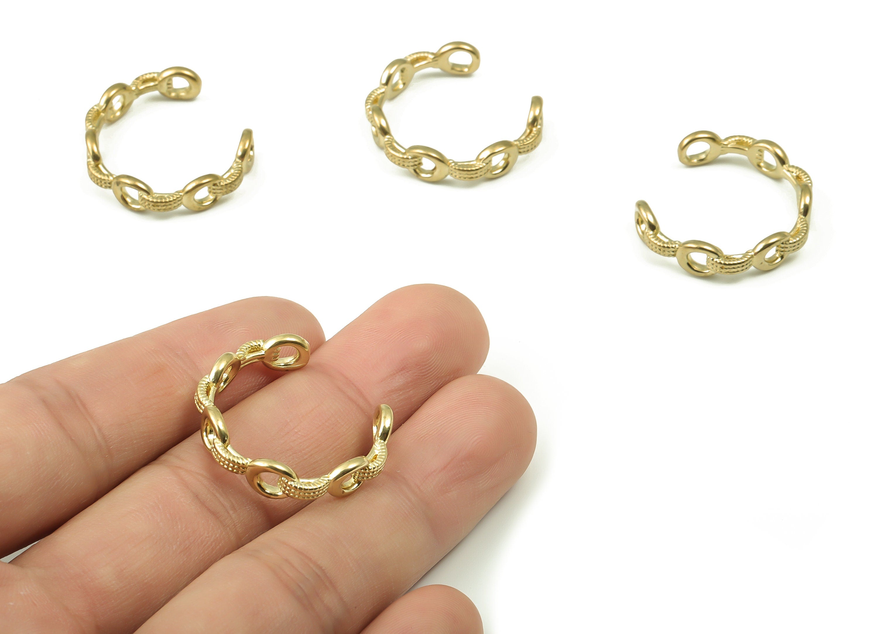Raw Brass Ear Cuff - Brass Cuff Earrings - Cartilage Ear Cuff - No Piercing Ear Cuff - Jewelry Making Supplies -25.14x24.42x1.94mm- PP4867 - DOMEDBAZAAR