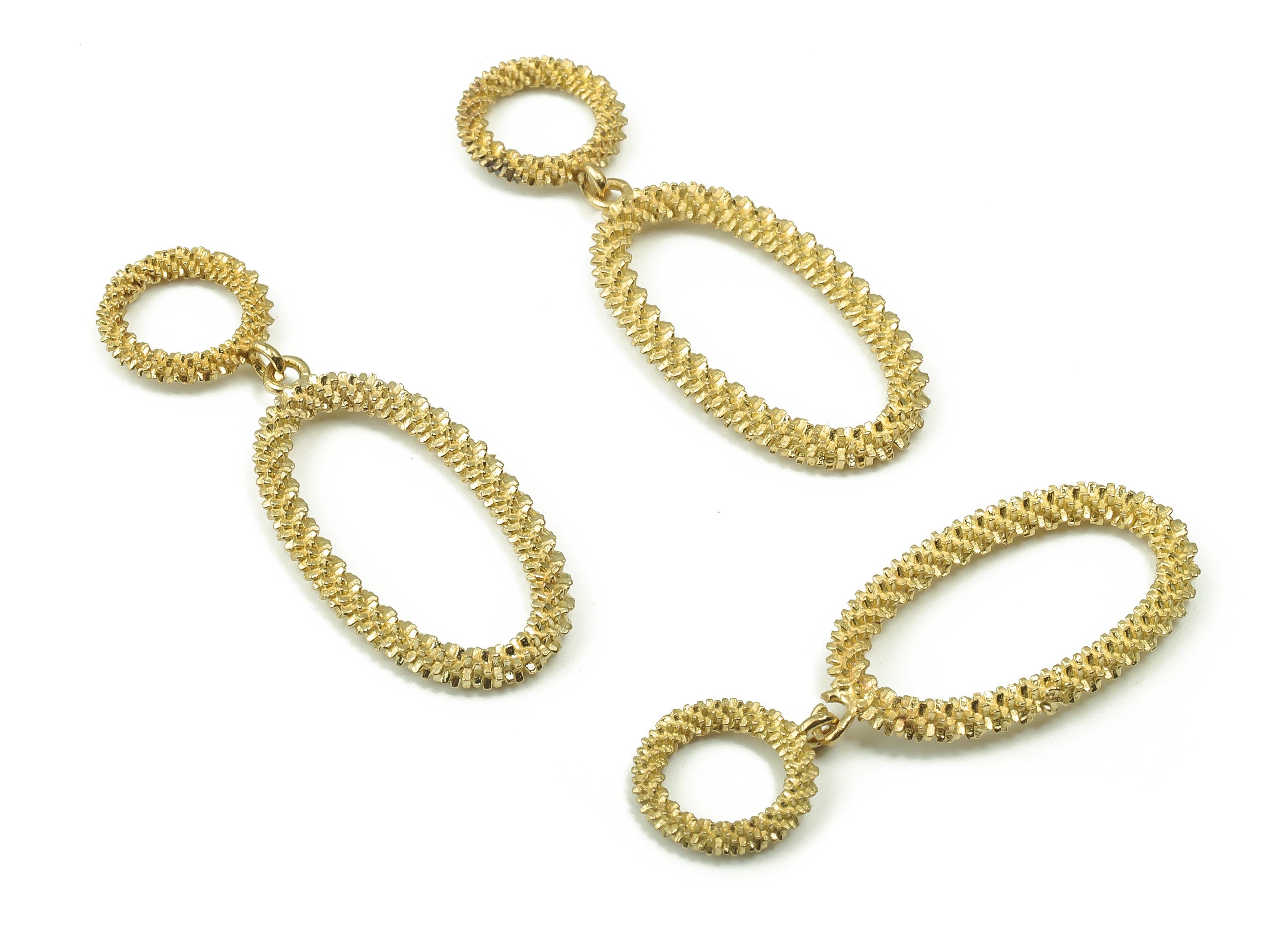Brass Textured Oval Round Pendant Charms - Brass Oval Links- Raw Brass Circle Connector - Jewelry Making Supplies -43x15.95x2.85mm- PP4874 - DOMEDBAZAAR
