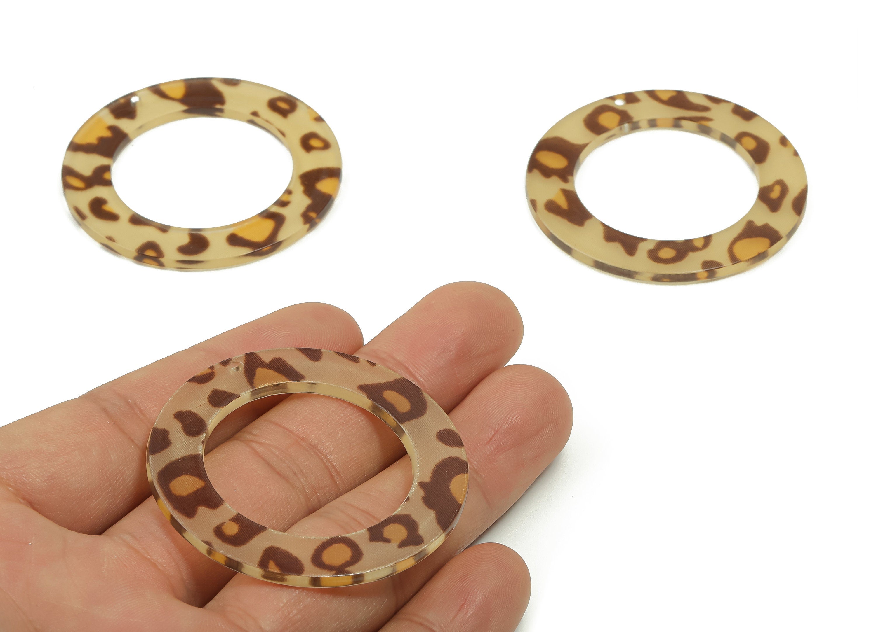 Acetate Circle Earring Charms - Acetate Hoop Pendant for Big Circle - Jewelry Supplies - Color Code: A714 - 47.42x47.4x2.17mm - AC1245-A714 - DOMEDBAZAAR