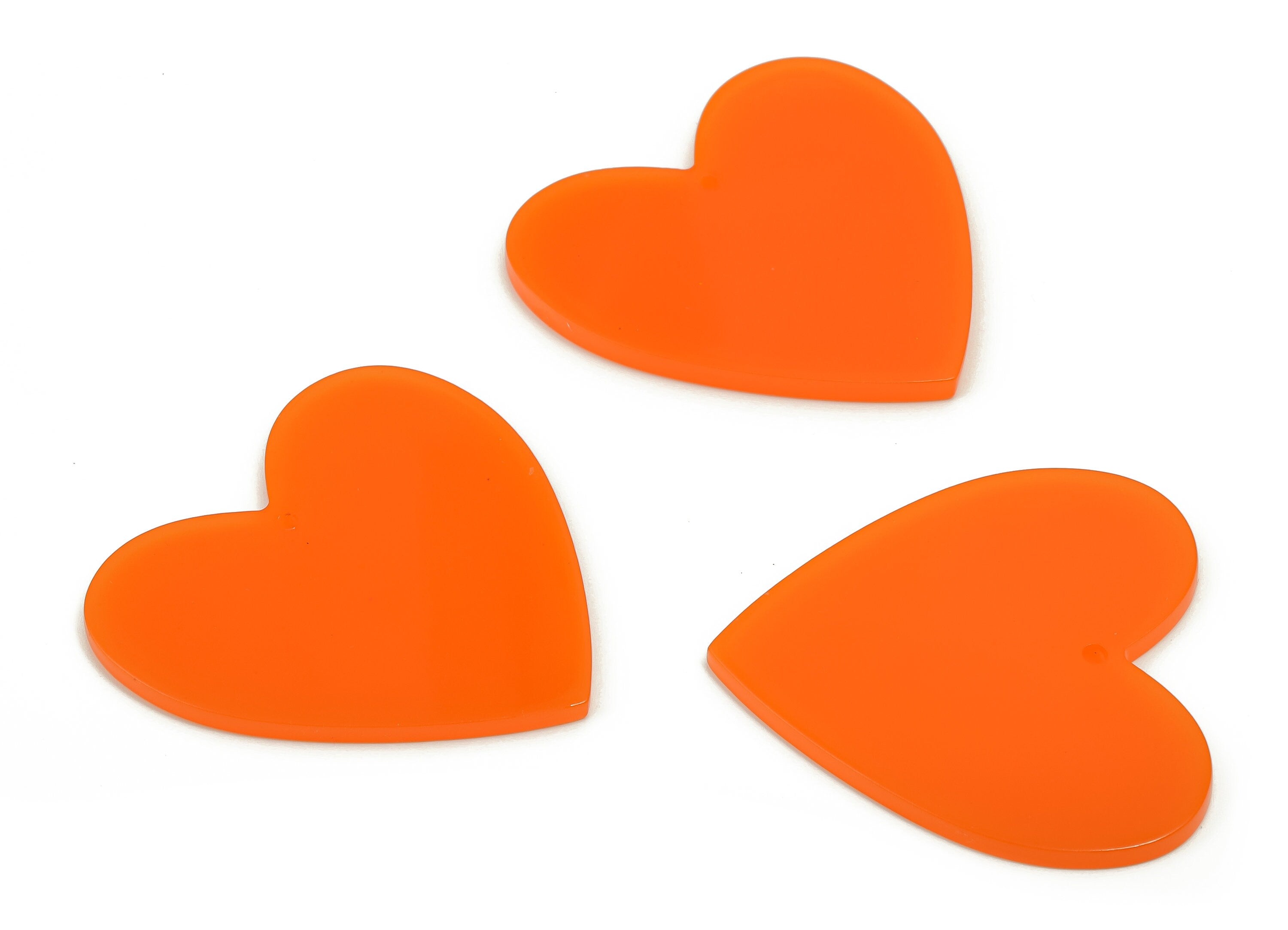 Acrylic Heart Earring Charms - Acrylic Heart Pendant – DIY Heart Jewelry Supplies - Color Code: A615 - 42.73x41.62x2.23mm - AC1746-A615 - DOMEDBAZAAR