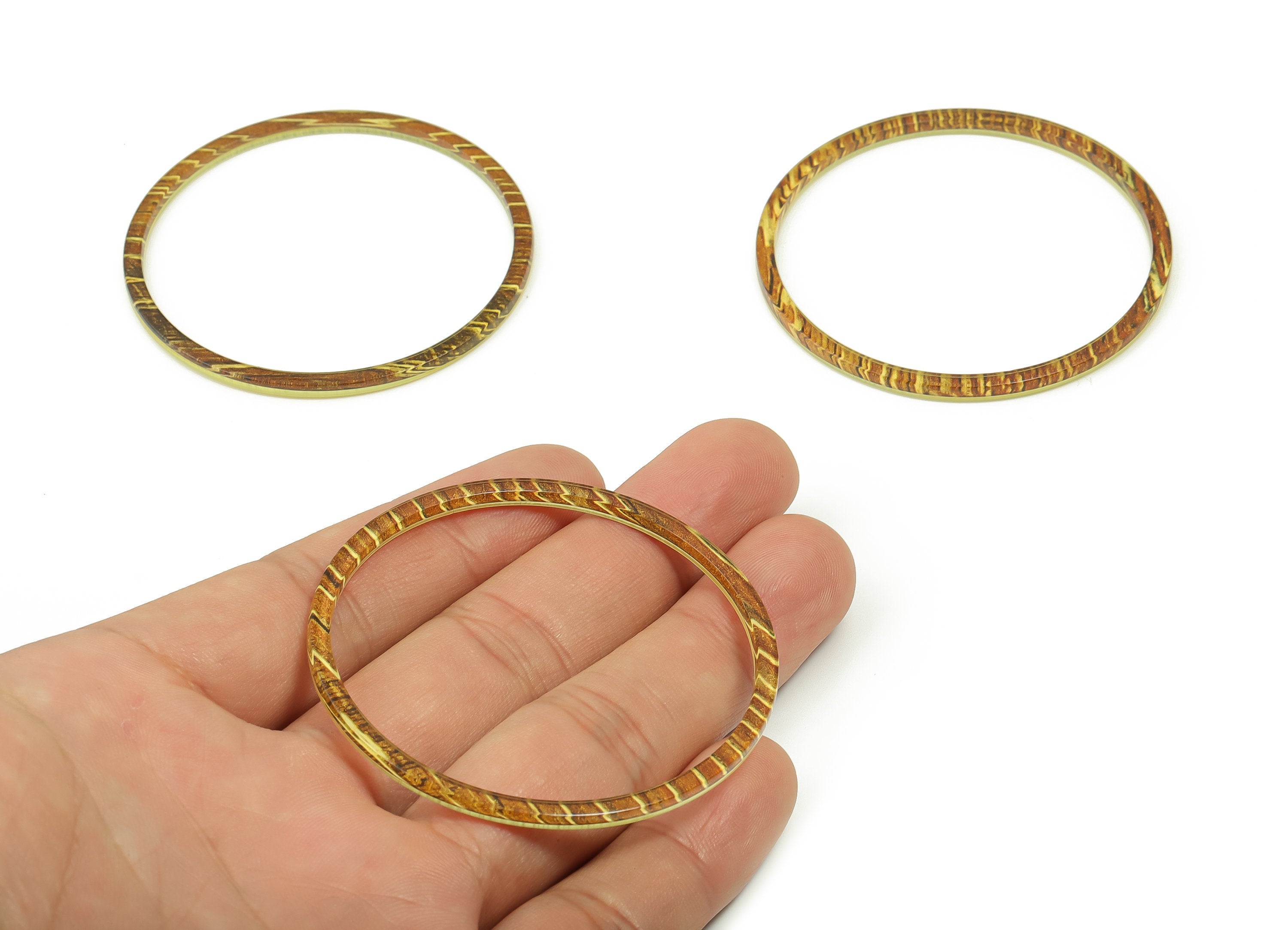 Acrylic Hoop Earring Connector - Acrylic Circle Pendant - No Hole - Jewelry Supplies - Color Code: A720 - 56.57x56.32x2.47mm - AC2357-A720 - DOMEDBAZAAR