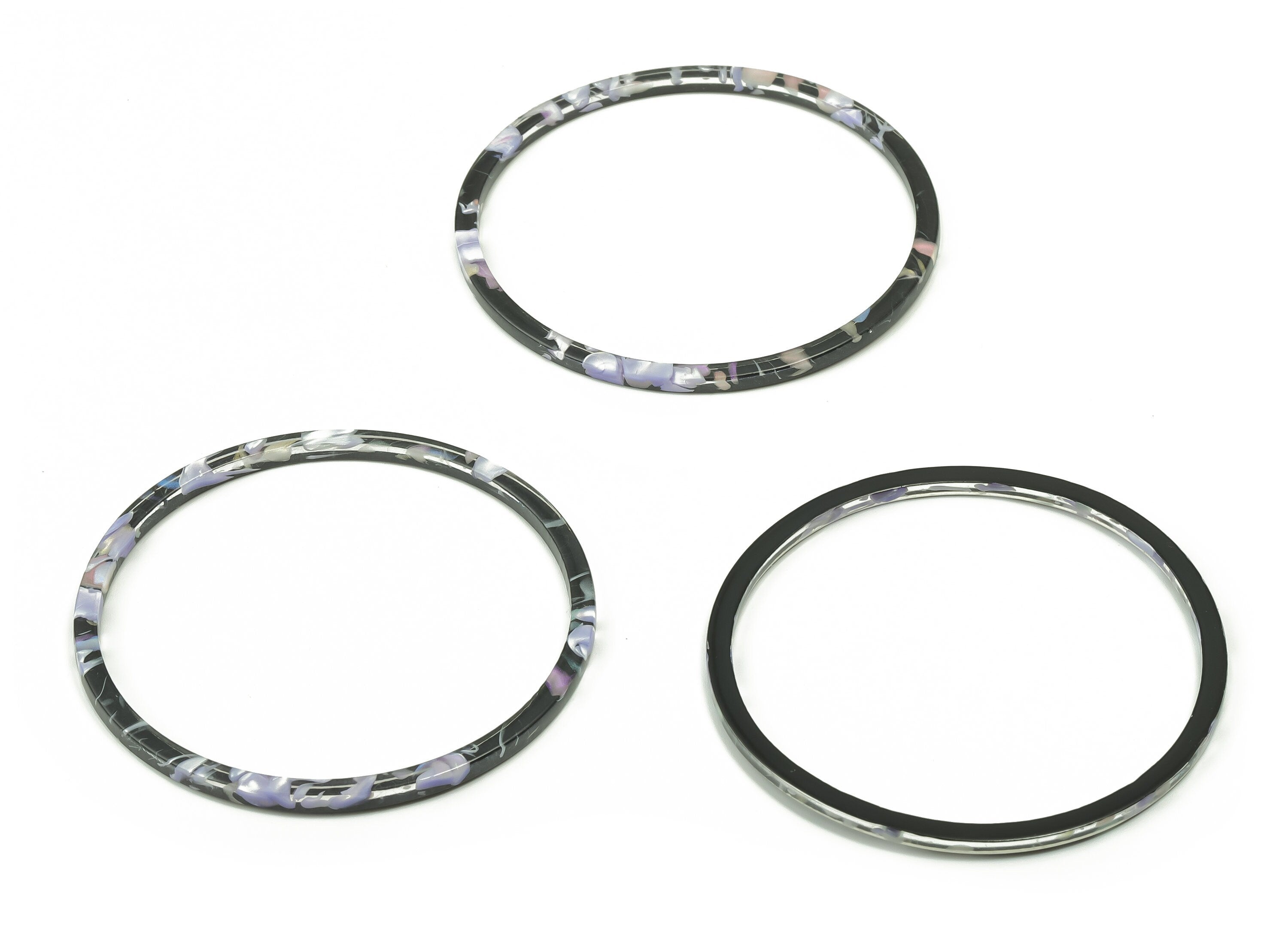 Acrylic Hoop Earring Connector - Acrylic Circle Pendant - No Hole - Jewelry Supplies - Color Code: A718 - 55.74x55.61x2.39mm - AC2357-A718 - DOMEDBAZAAR