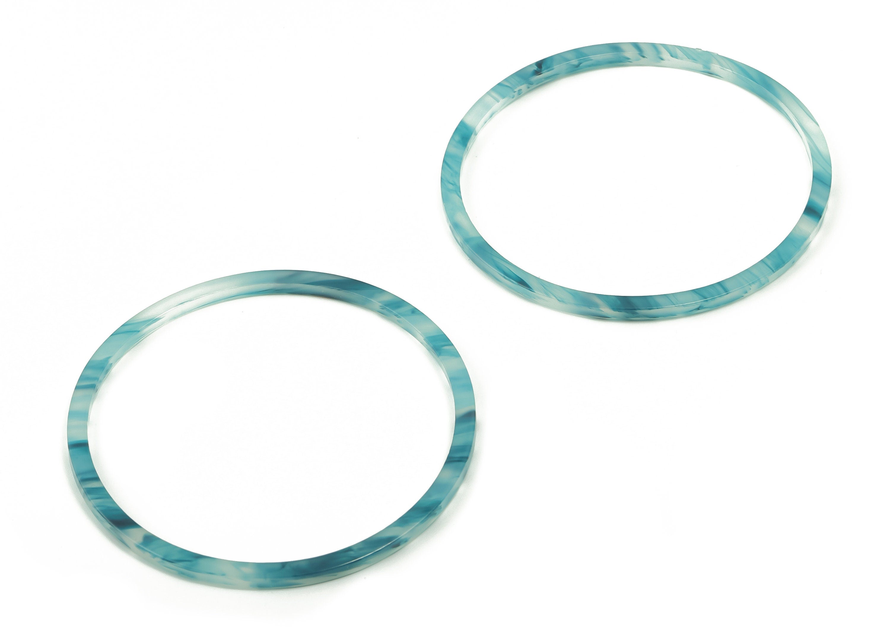 Acrylic Hoop Earring Connector - Acrylic Circle Pendant - No Hole - Jewelry Supplies - Color Code: A719 - 55.92x55.86x2.39mm - AC2357-A719 - DOMEDBAZAAR