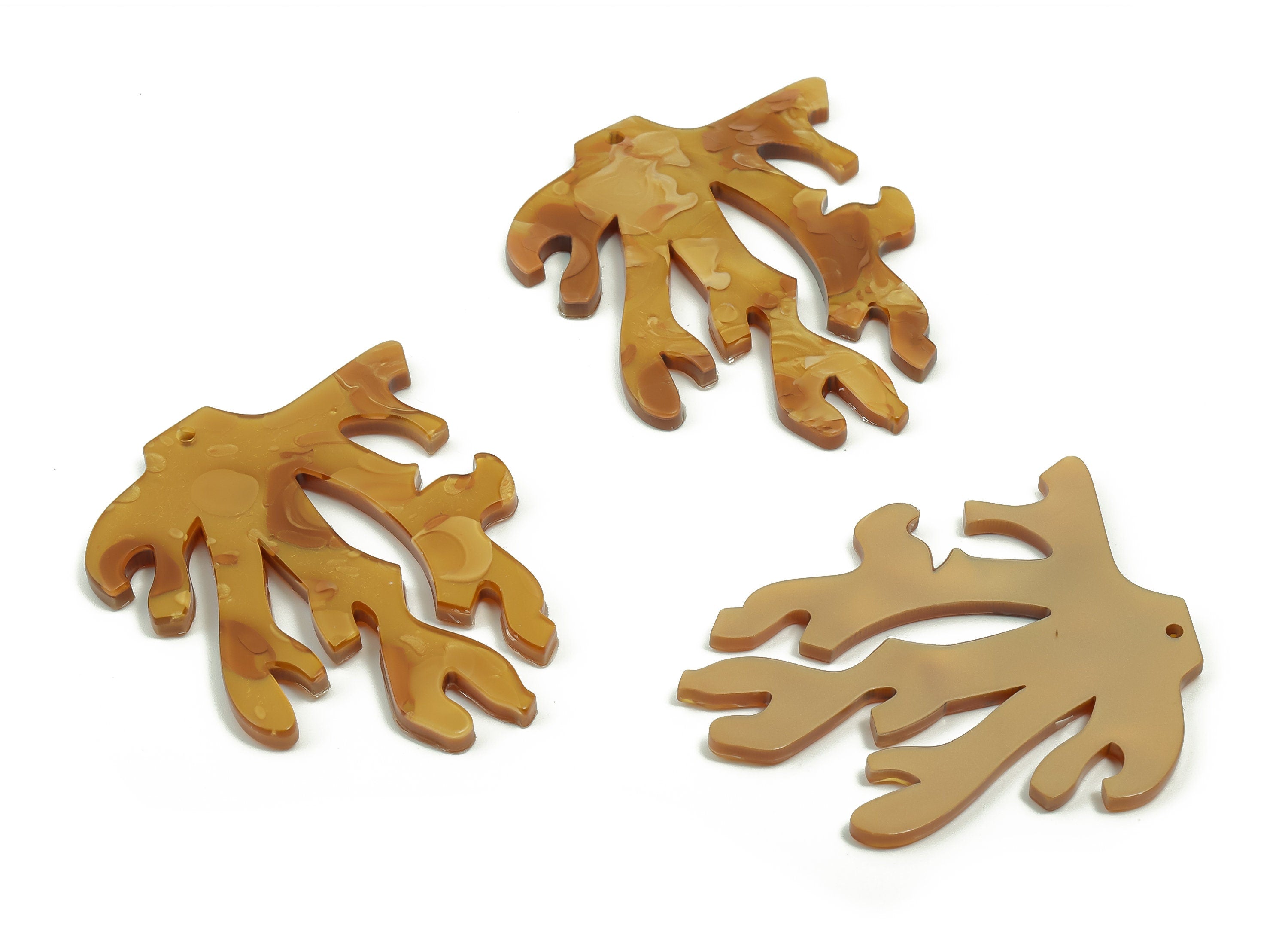 Acrylic Coral Earring Charms - Acrylic Coral Pendant - Jewelry Making Supplies - Color Code: A713 - 49.98x42.13x2.87mm - AC2352-A713 - DOMEDBAZAAR