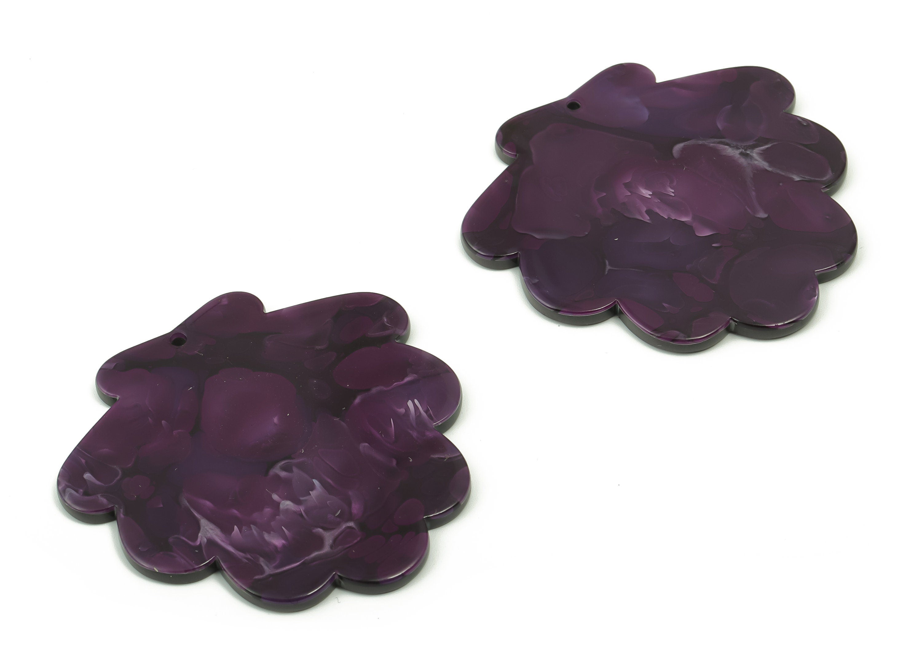 Acrylic Oak Tree Earring Charms - Acrylic Oak Tree Pendant - Jewelry Making Supplies - Color Code: A711 - 49.86x48.82x2.51mm - AC2351-A711 - DOMEDBAZAAR