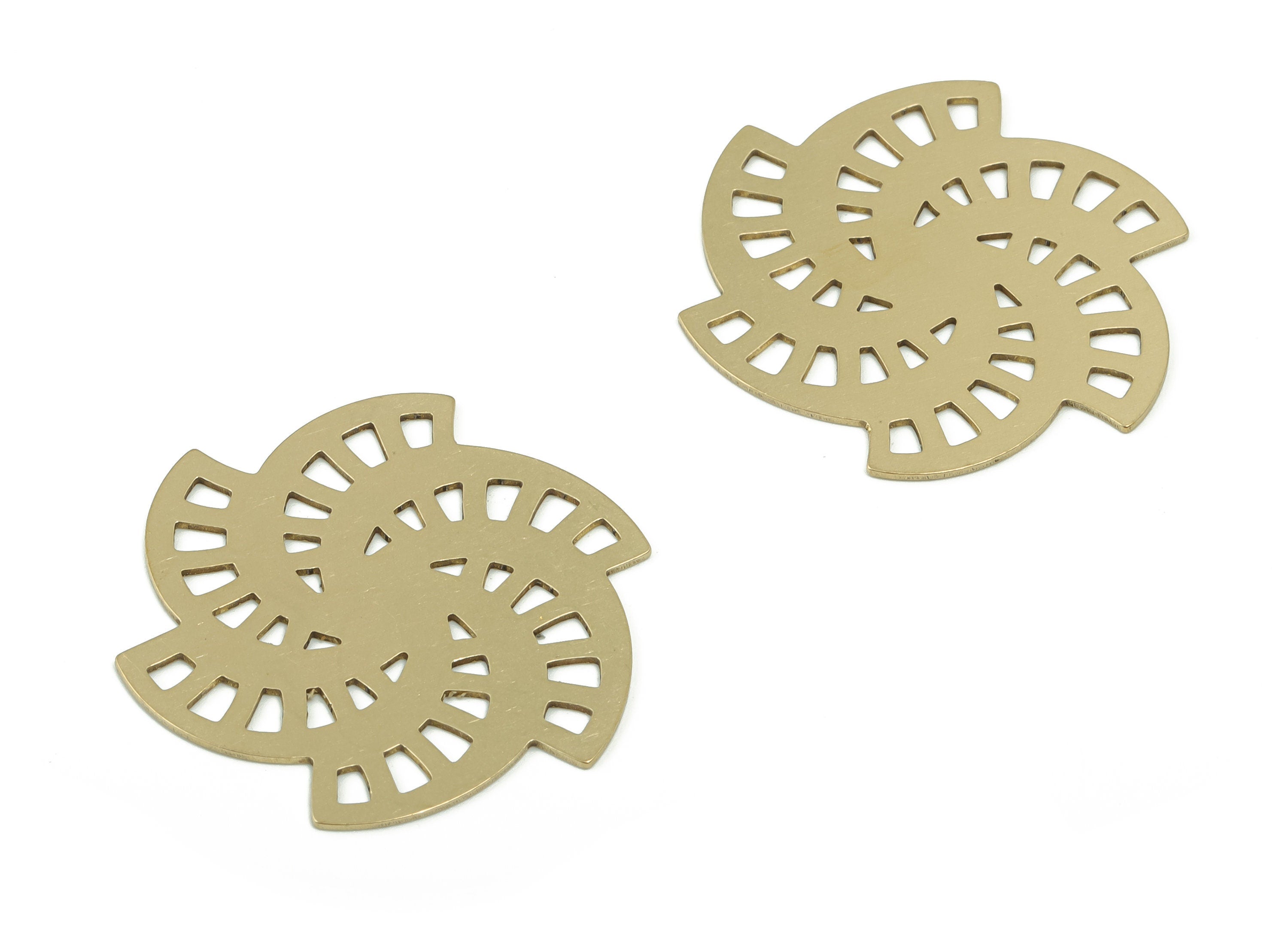 Brass Windmill Earring Connectors - Raw Brass Windmill Charms and Pendant - Jewelry Making Supplies - 29.35x29.35x0.56mm - PP4878 - DOMEDBAZAAR