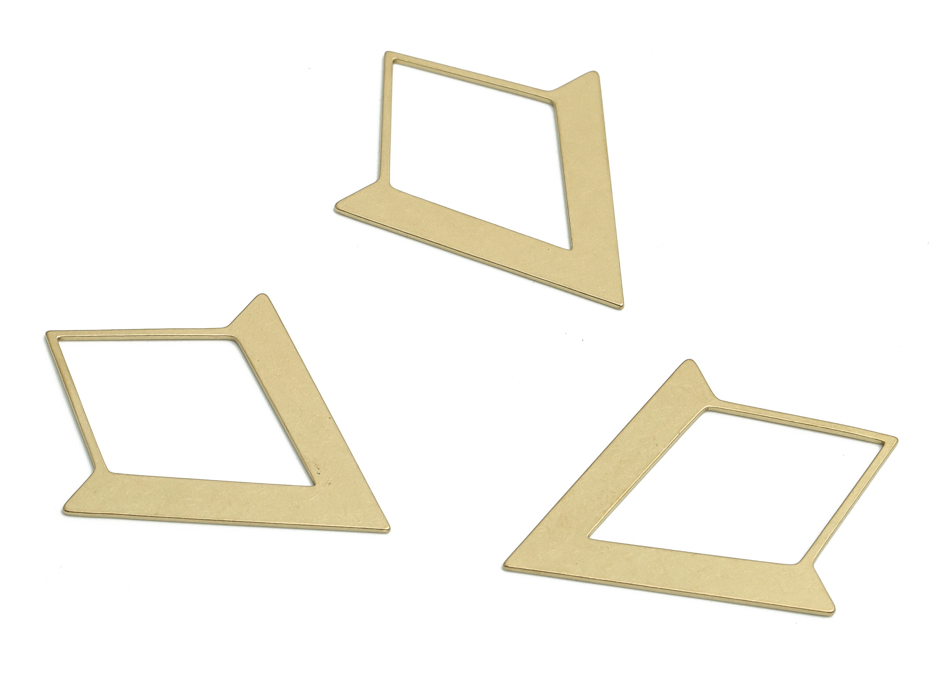 Brass Rhombic Earring Charms - Raw Brass Rhombic Pendant - DIY Jewelry Making Supplies - 34.31x27.13x0.59mm - PP4761 - DOMEDBAZAAR