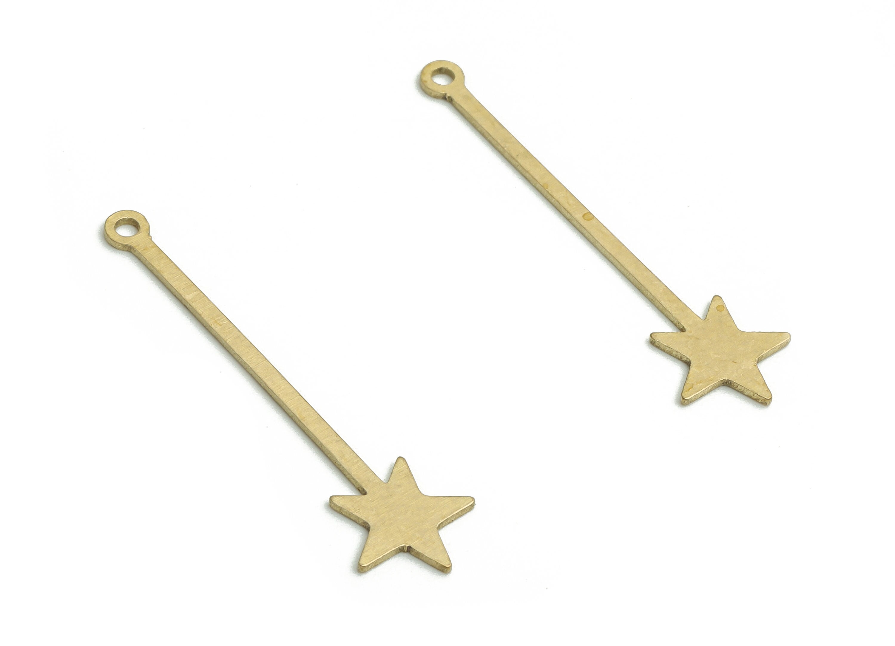Brass Strip Star Earring Charms - Raw Brass Star Pendant - Jewelry Making Supplies - 29.9x7.77x0.63mm- PP4789 - DOMEDBAZAAR