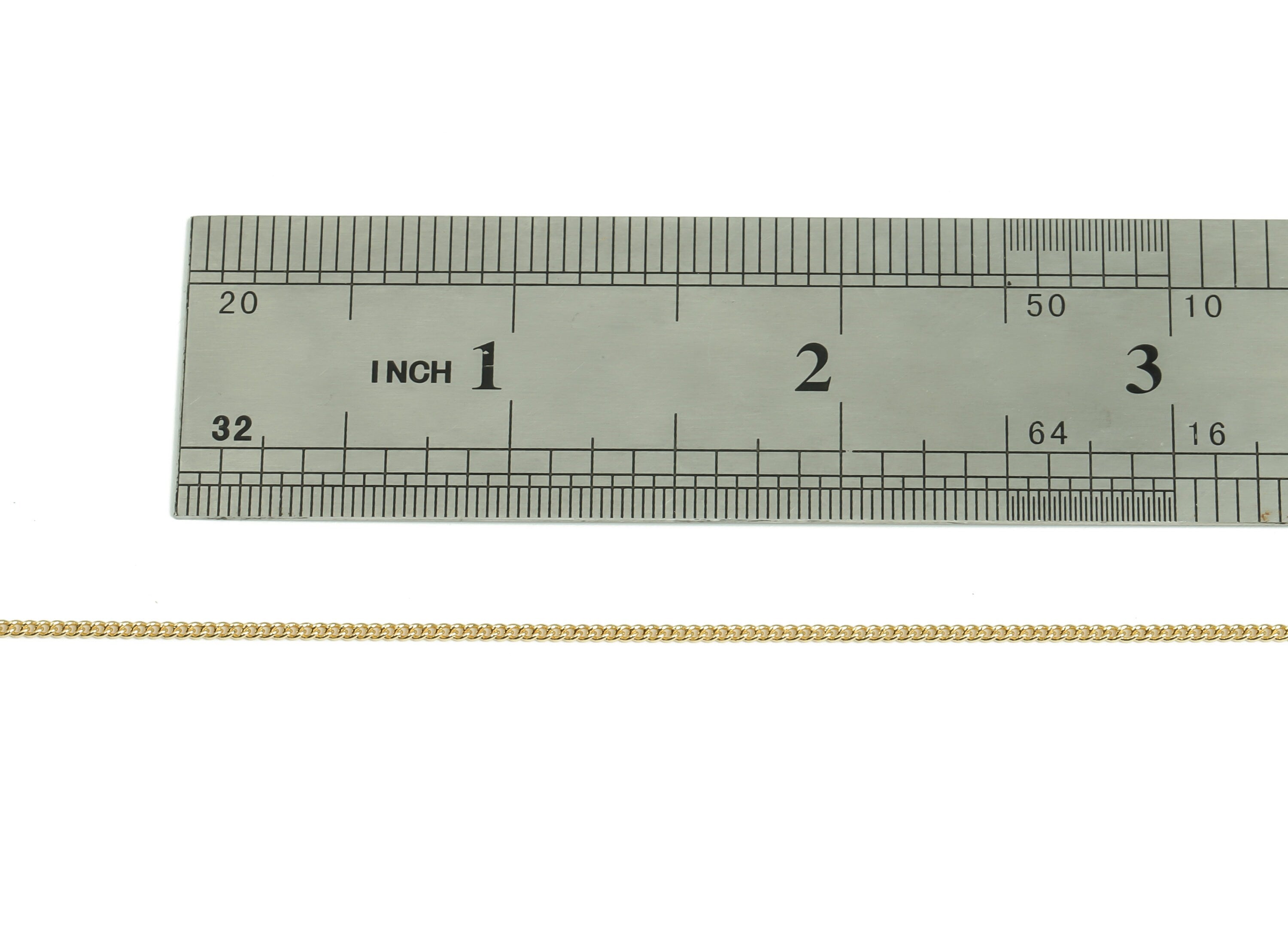 Mini Curb Chain - 18K Real Gold Plated Brass Chain - Mini Link Soldered Curb Chain - For Necklace Jewellery Making 0.05&quot;x0.04&quot;x0.03&quot; RGP4133 - DOMEDBAZAAR