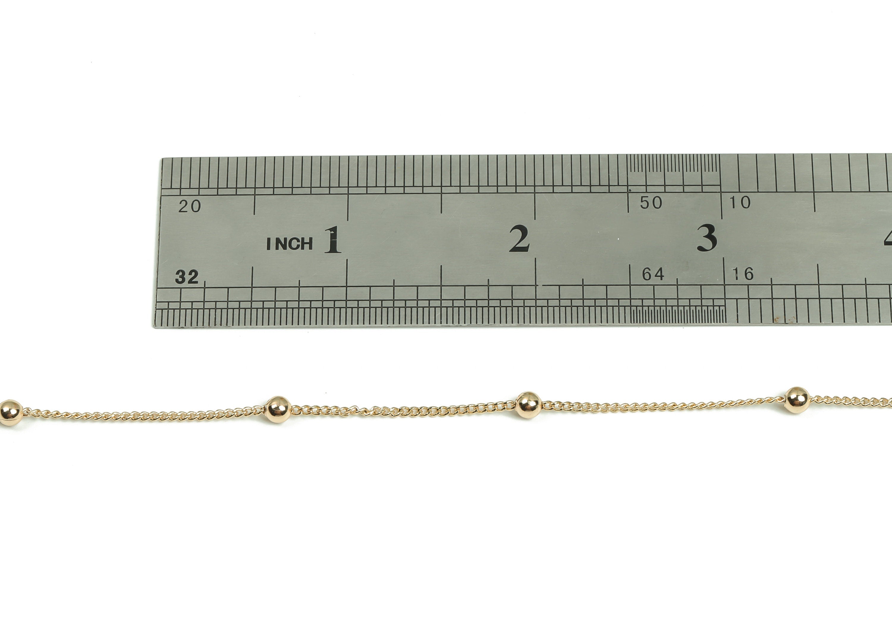Ball Satellite Curb Chain - 18K Real Gold Plated Brass Satellite Chain - Mini Link Soldered Curb Chain - 0.14&quot;x0.14&quot;x0.14&quot; RGP4135 - DOMEDBAZAAR