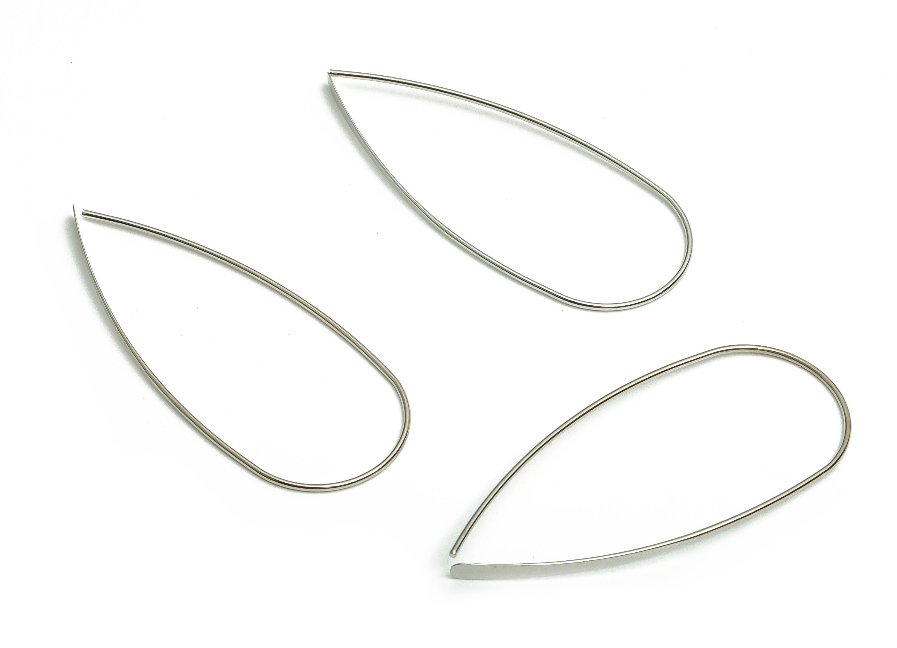 Brass Earring Wire - Silver Ear Wire - Earring Findings - Silver Tone Plated Brass - Jewelry Making Supplies - 49.6x21.44x0.89mm - PP1320SS - DOMEDBAZAAR