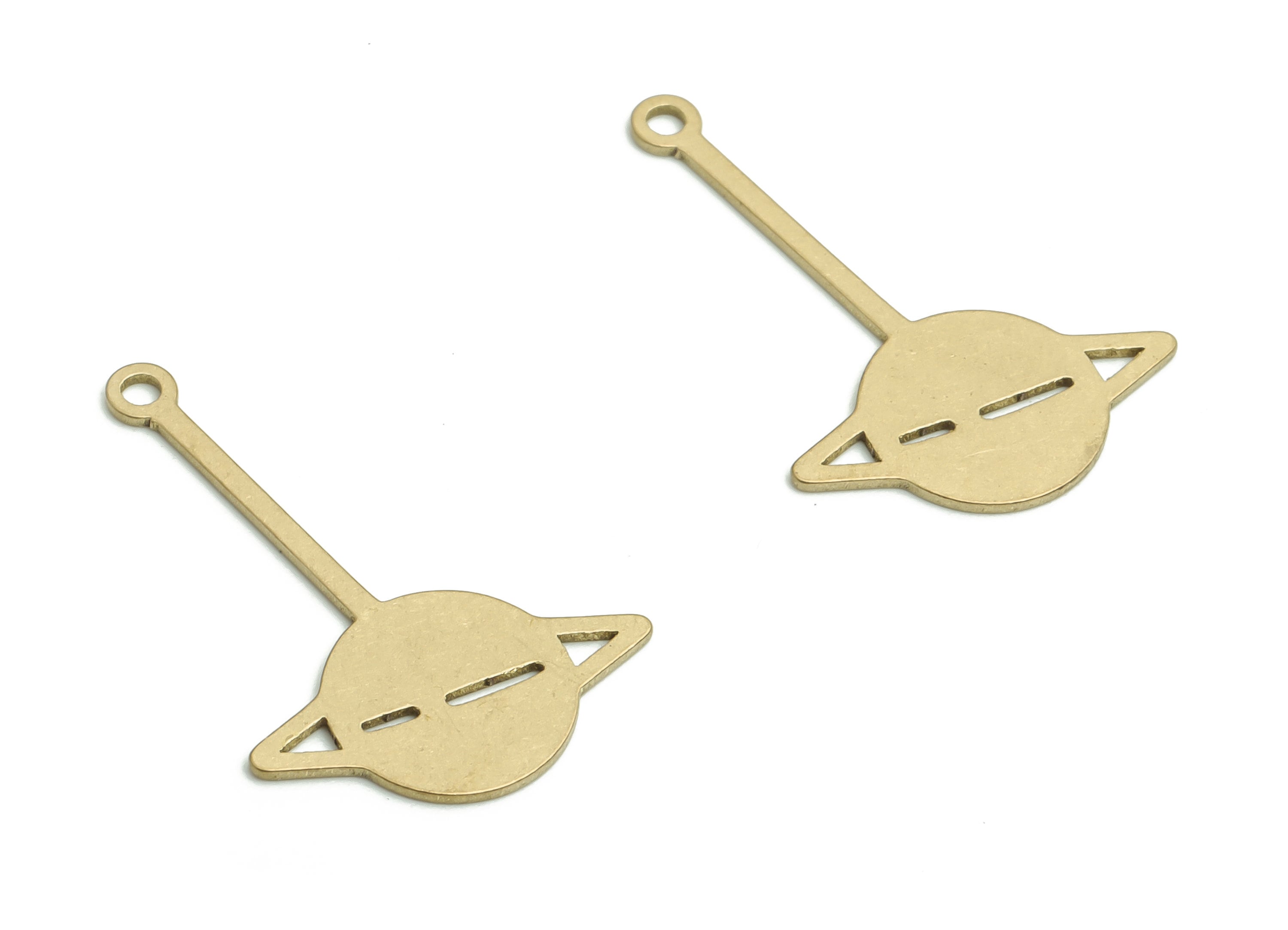 Brass Universe Earring Charms - Raw Brass Universe Pendant - DIY Jewelry Making Supplies - 22.99x15.31x0.58mm - PP4752 - DOMEDBAZAAR