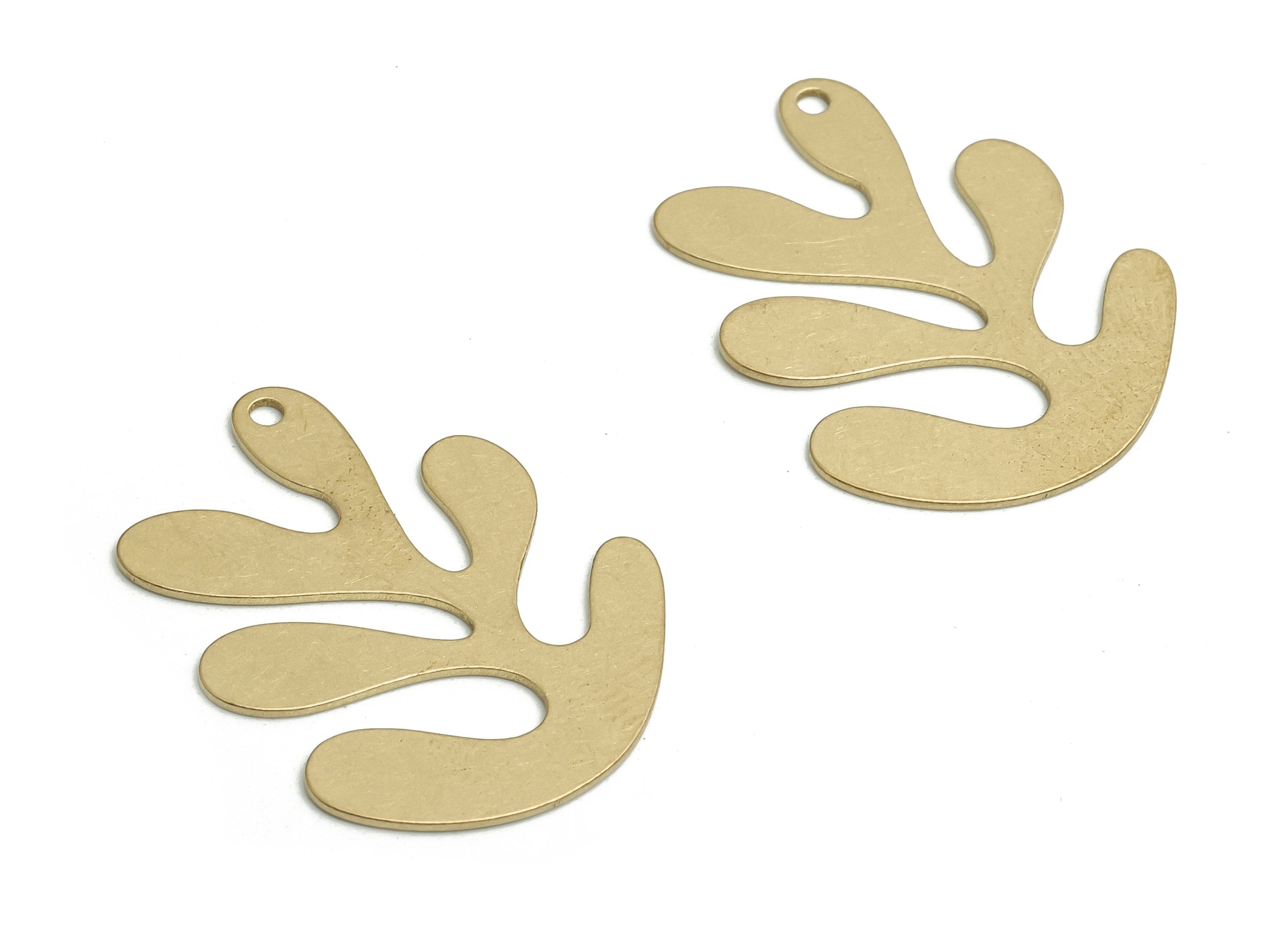 Brass Leaf Earring Charms - Raw Brass Leaf Pendant - DIY Jewelry Making Supplies - 25.53x20.28x0.58mm - PP4742 - DOMEDBAZAAR