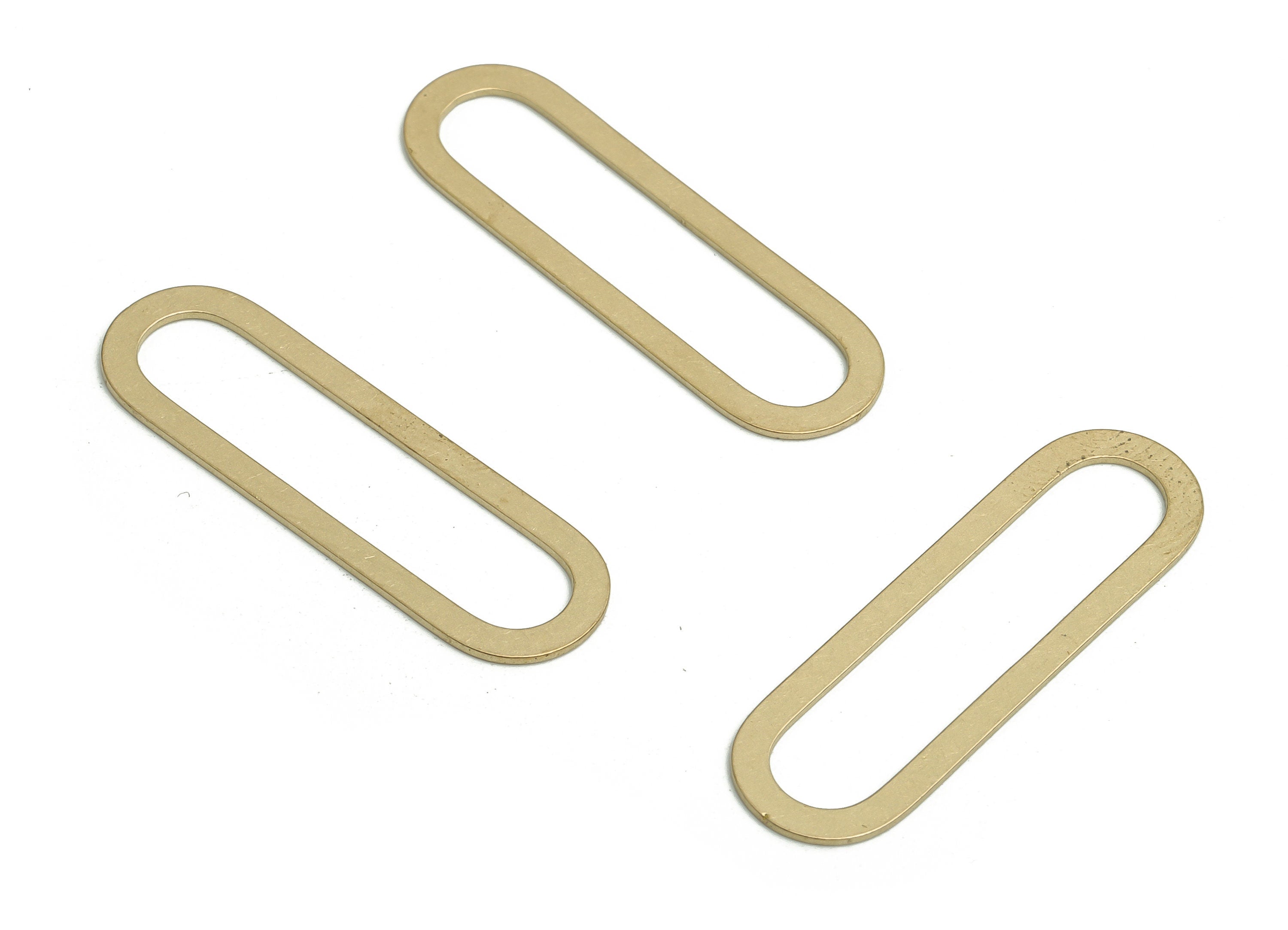 Brass Oval Link Connector - Raw Brass Oval Ring Connectors - Closed Ring - Jewelry Connector SuPPlies - 32.96x10x0.6mm - PP4747 - DOMEDBAZAAR