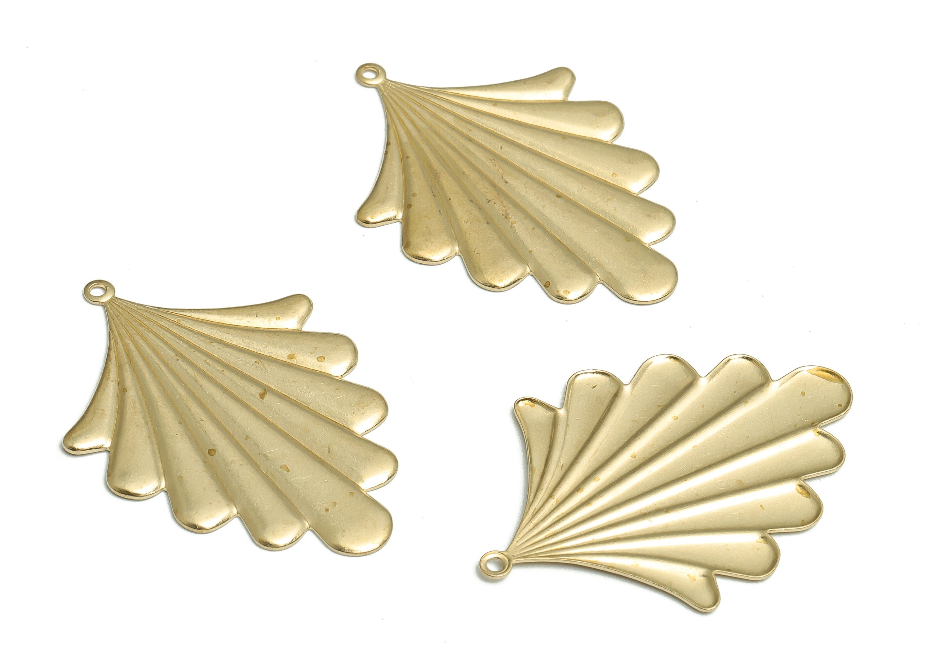 Brass Leaves Earrings Charms - Raw Brass Leaves Pendant Charm - DIY Jewelry Making Supplies - 41.52x29.94x1.03mm - PP4731 - DOMEDBAZAAR