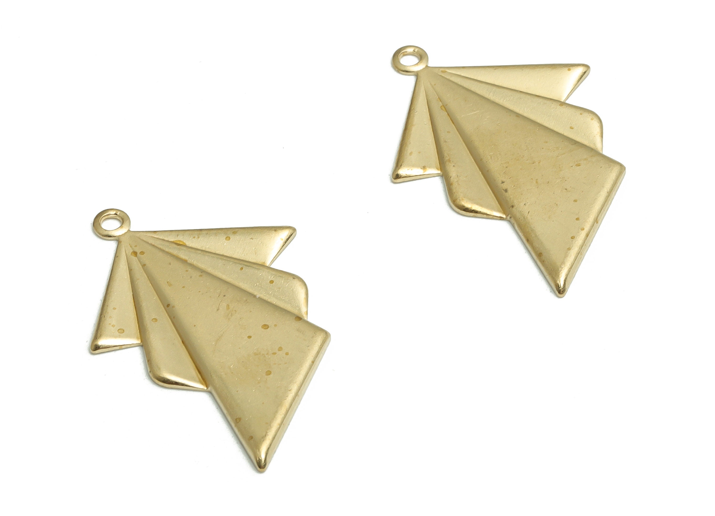 Brass Triangles Earring Charms - Raw Brass Triangles Pendant - Geometric Charm - Jewelry Making Supplies - 29.68x19.87x1.21mm - PP4724 - DOMEDBAZAAR