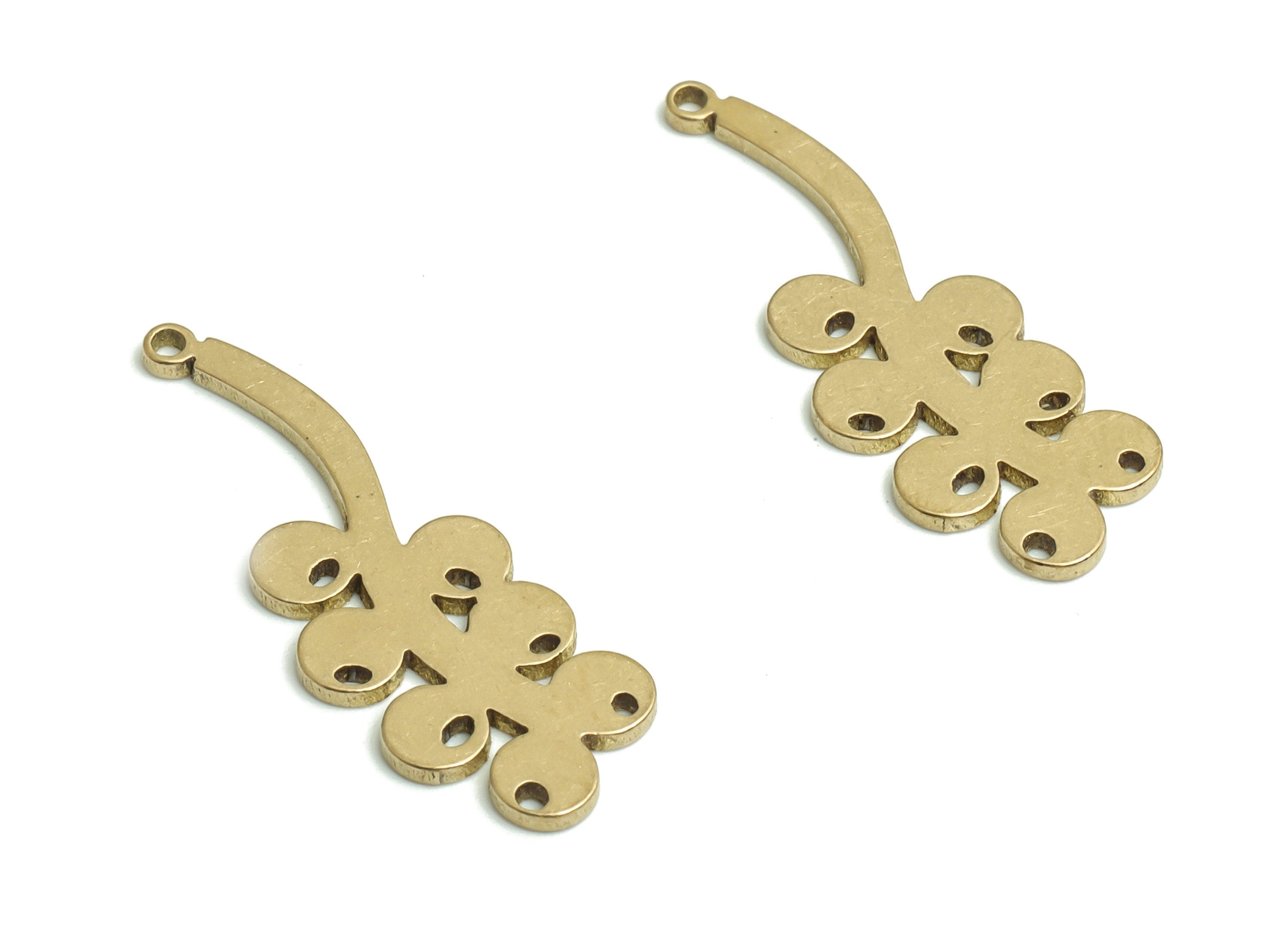 Brass Grape Earring Charms - Raw Brass Grape Pendant - Fruit Grape - DIY Jewelry Making Supplies - 23.59x8.33x0.77mm - PP4179 - DOMEDBAZAAR