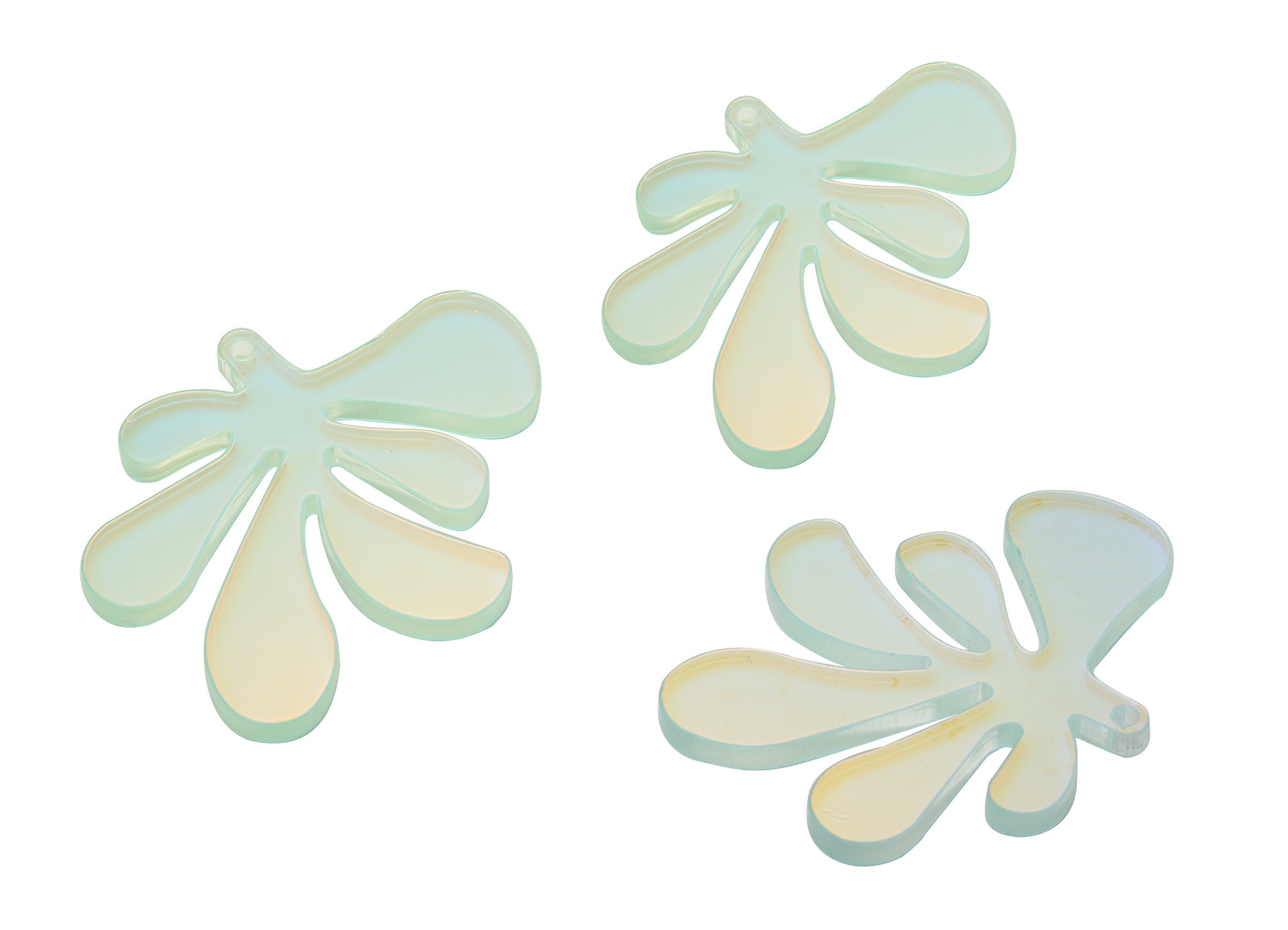 Colorful Acrylic Splash Earring Charms - Acrylic Leaf Pendant - Jewellery Making Supplies - Color Code:A575 - 40.68x37.3x2.76mm -AC2347-A575 - DOMEDBAZAAR
