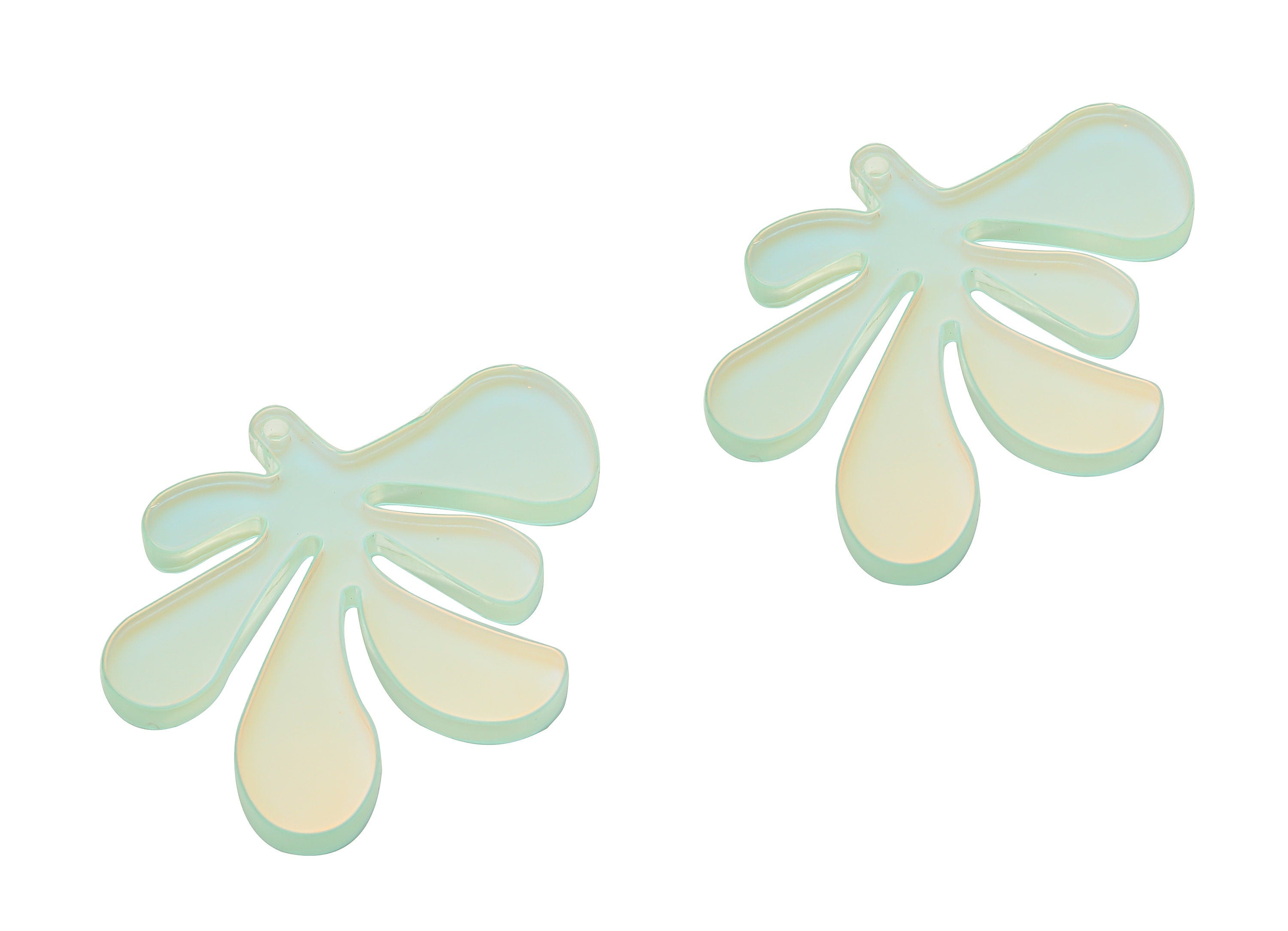 Colorful Acrylic Splash Earring Charms - Acrylic Leaf Pendant - Jewellery Making Supplies - Color Code:A575 - 40.68x37.3x2.76mm -AC2347-A575 - DOMEDBAZAAR