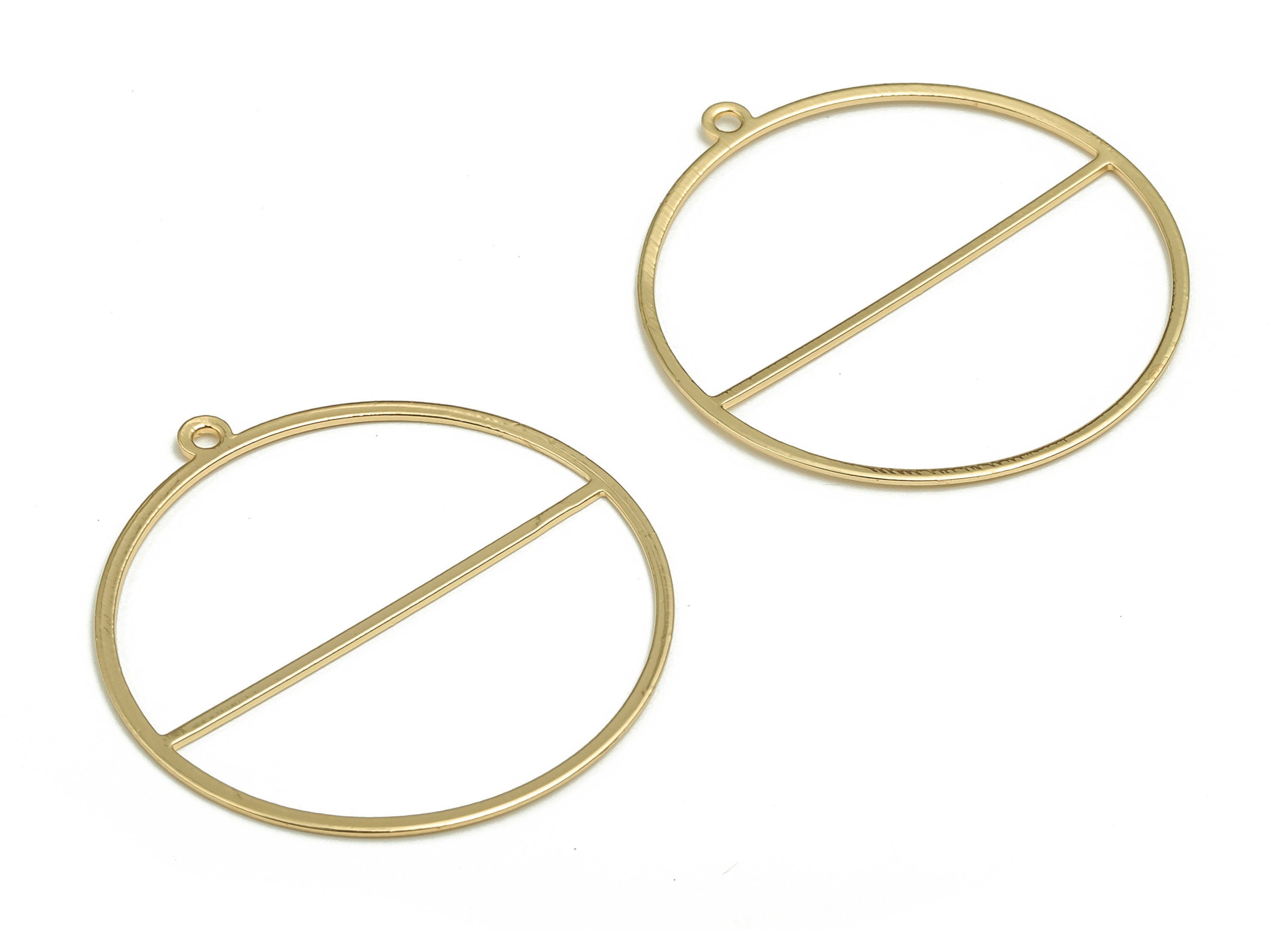 Brass Textured Circle Earring Charms - 18K Real Gold Plated - Brass Round Earring Charms – Jewelry Supplies - 41.03x38.42x0.71mm - RGP2856G - DOMEDBAZAAR