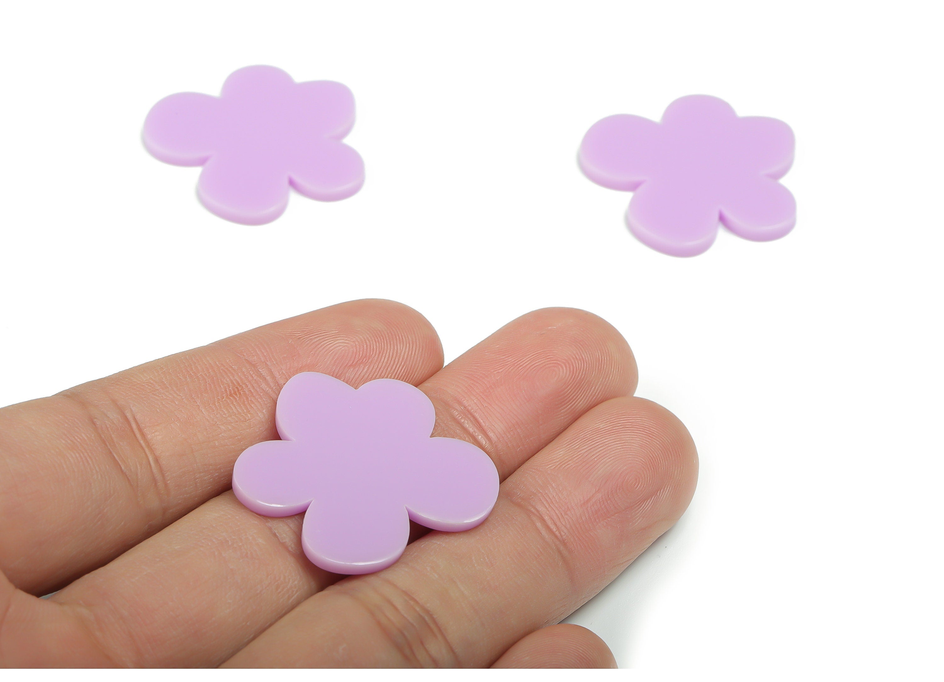 Acrylic Foliage Earring Charms - Acrylic Flower Pendant - Jewelry Making Supplies - Color Code: A675 - 29.78x27.27x2.07mm - AC2358-A675 - DOMEDBAZAAR