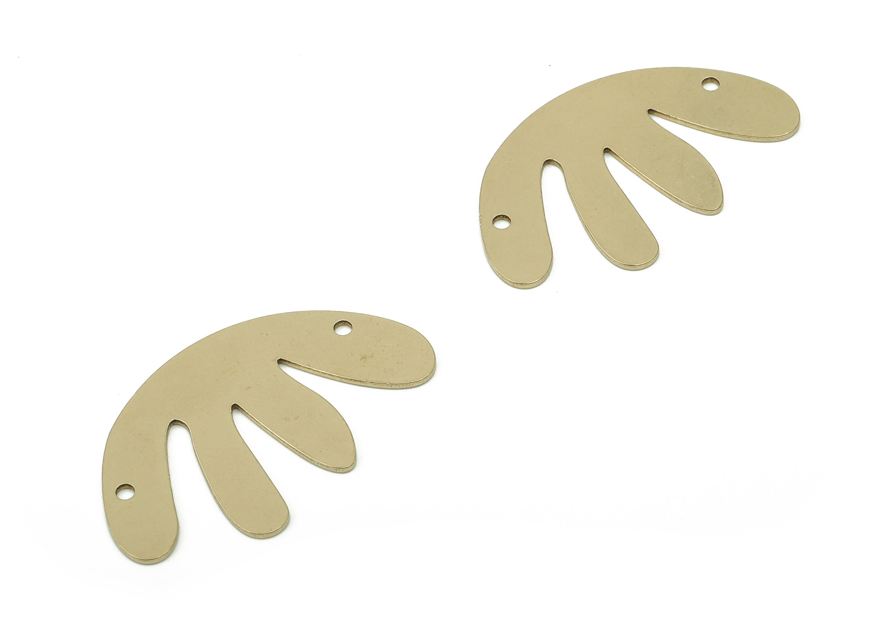 Brass D Earring Connector - Raw Brass Jellyfish Charms and Pendant - Jewelry Making Supplies - 37.85x22.6x0.8mm - PPA0005 - DOMEDBAZAAR