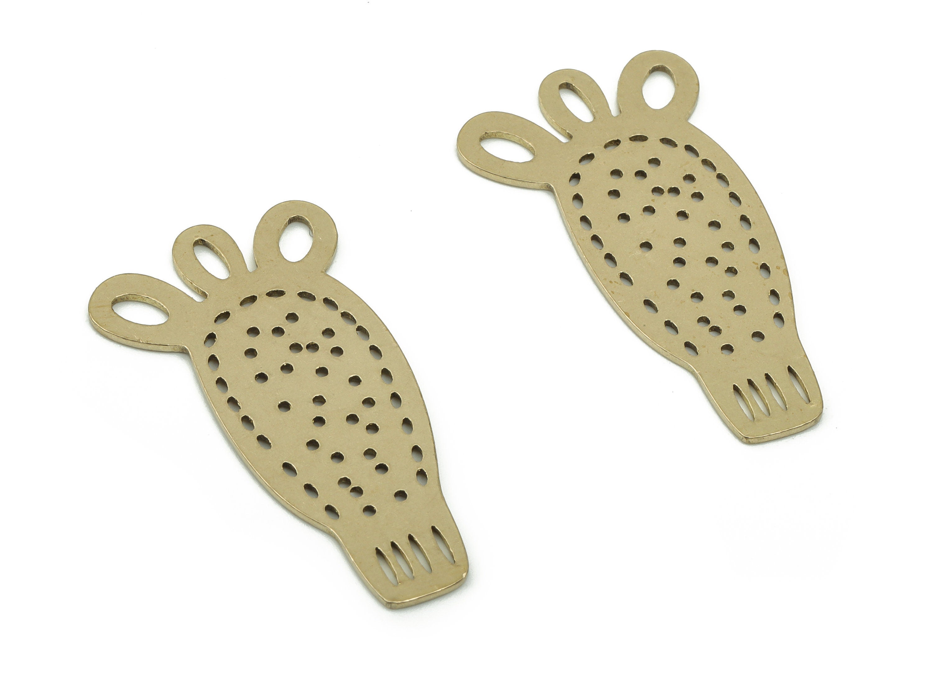 Brass Lotus Earring Connectors - Raw Brass Footprint Charms and Pendant - DIY Jewelry Making Supplies - 29.76x16.12x0.76mm - PPA0159 - DOMEDBAZAAR