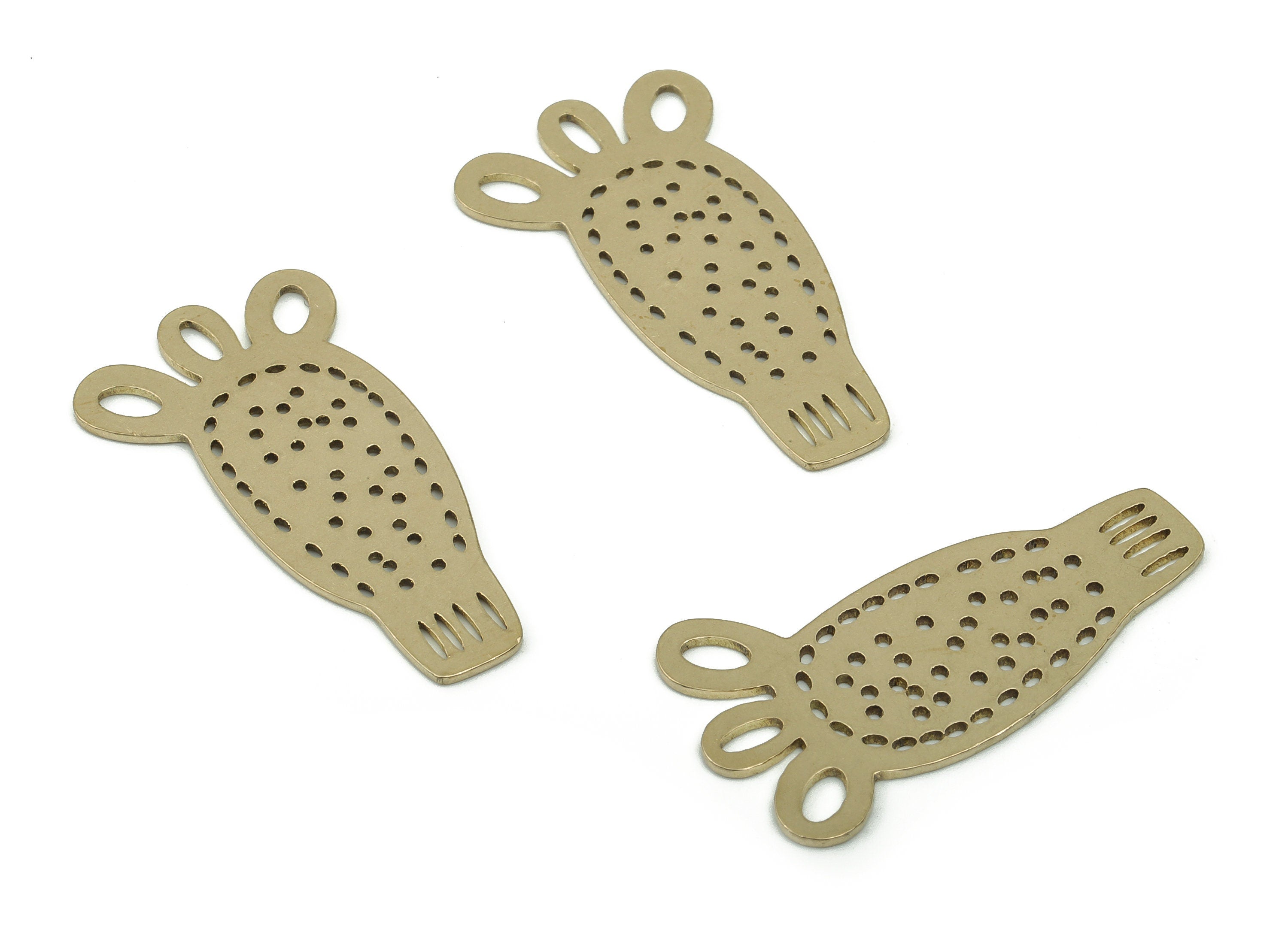 Brass Lotus Earring Connectors - Raw Brass Footprint Charms and Pendant - DIY Jewelry Making Supplies - 29.76x16.12x0.76mm - PPA0159 - DOMEDBAZAAR